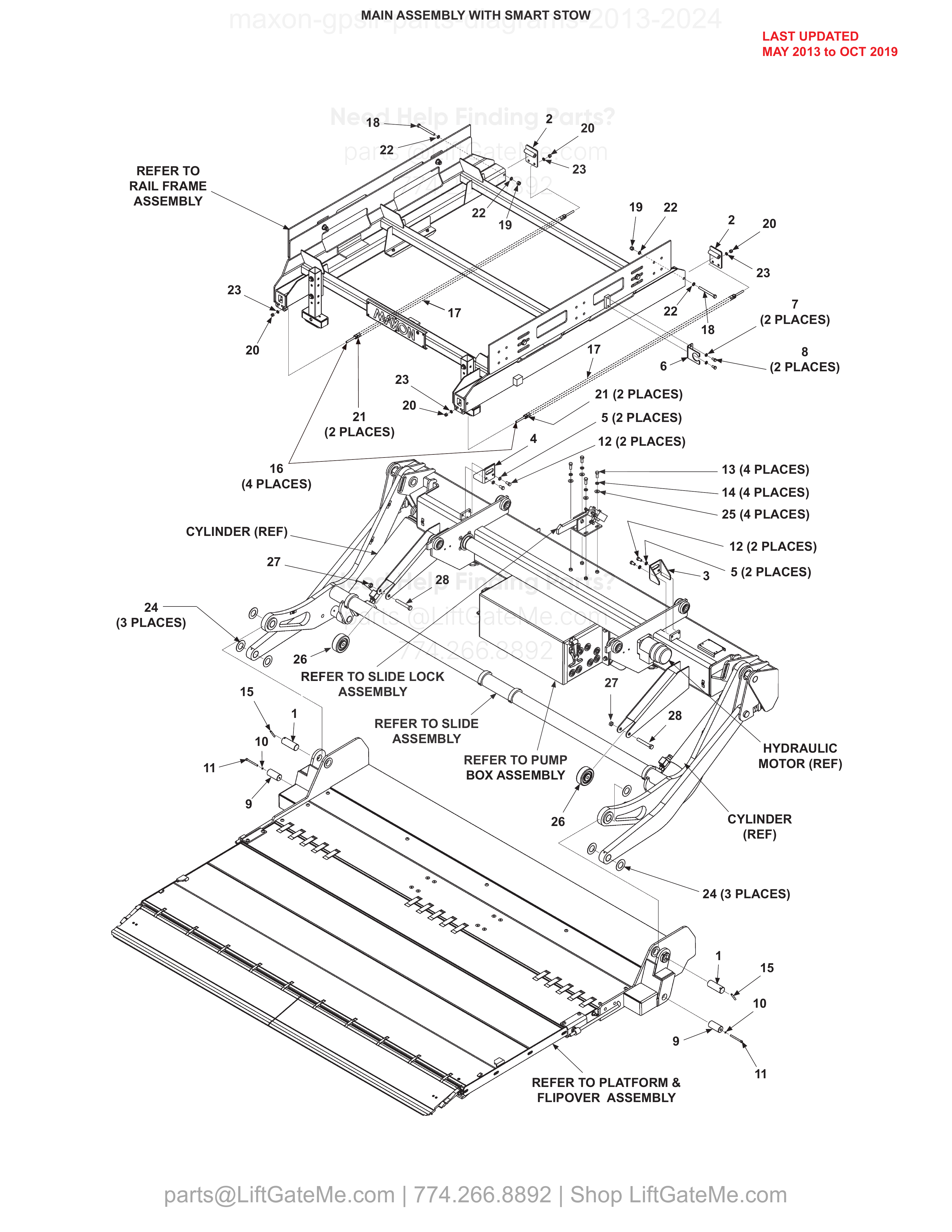MAIN ASSEMBLY WITH SMART STOW diagram