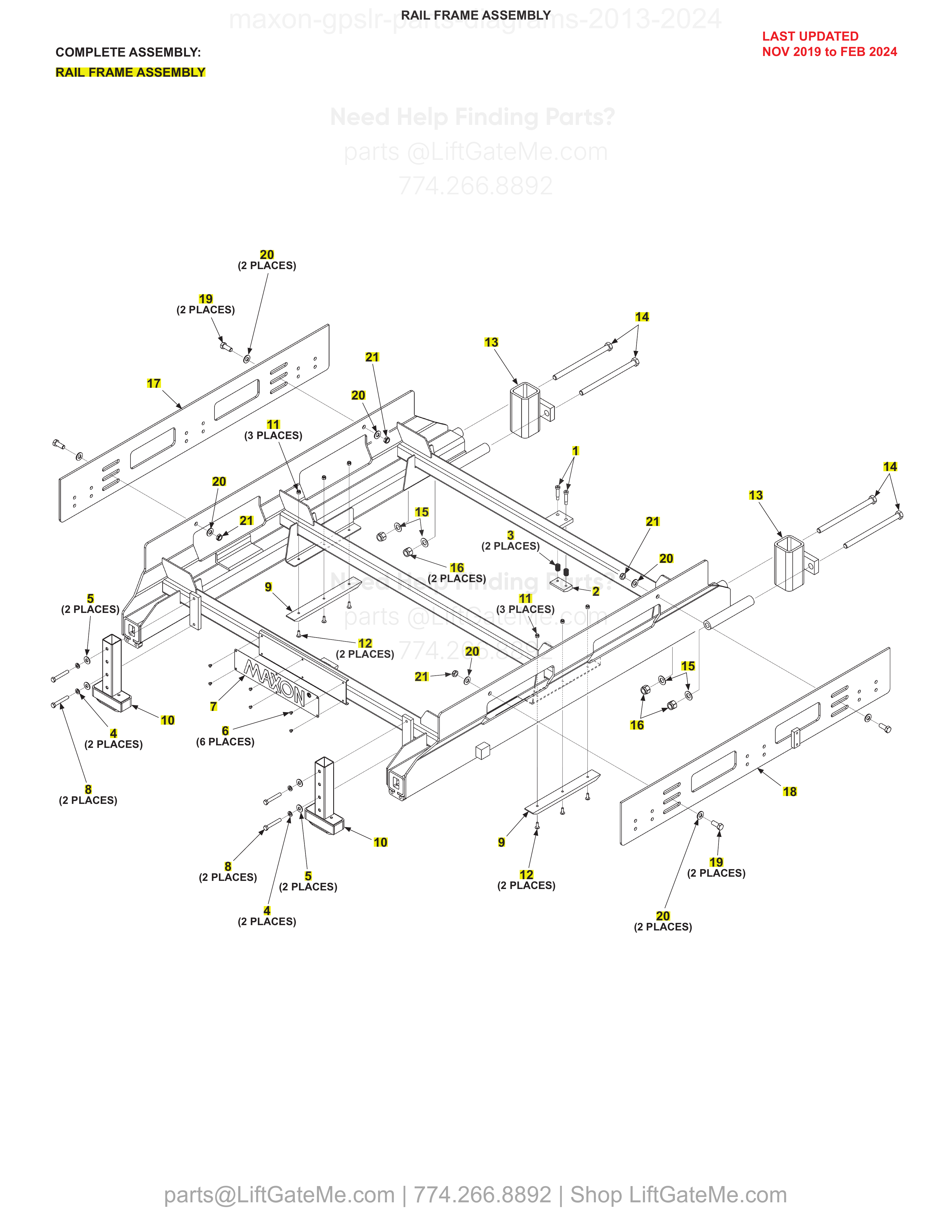 RAIL FRAME ASSEMBLY diagram