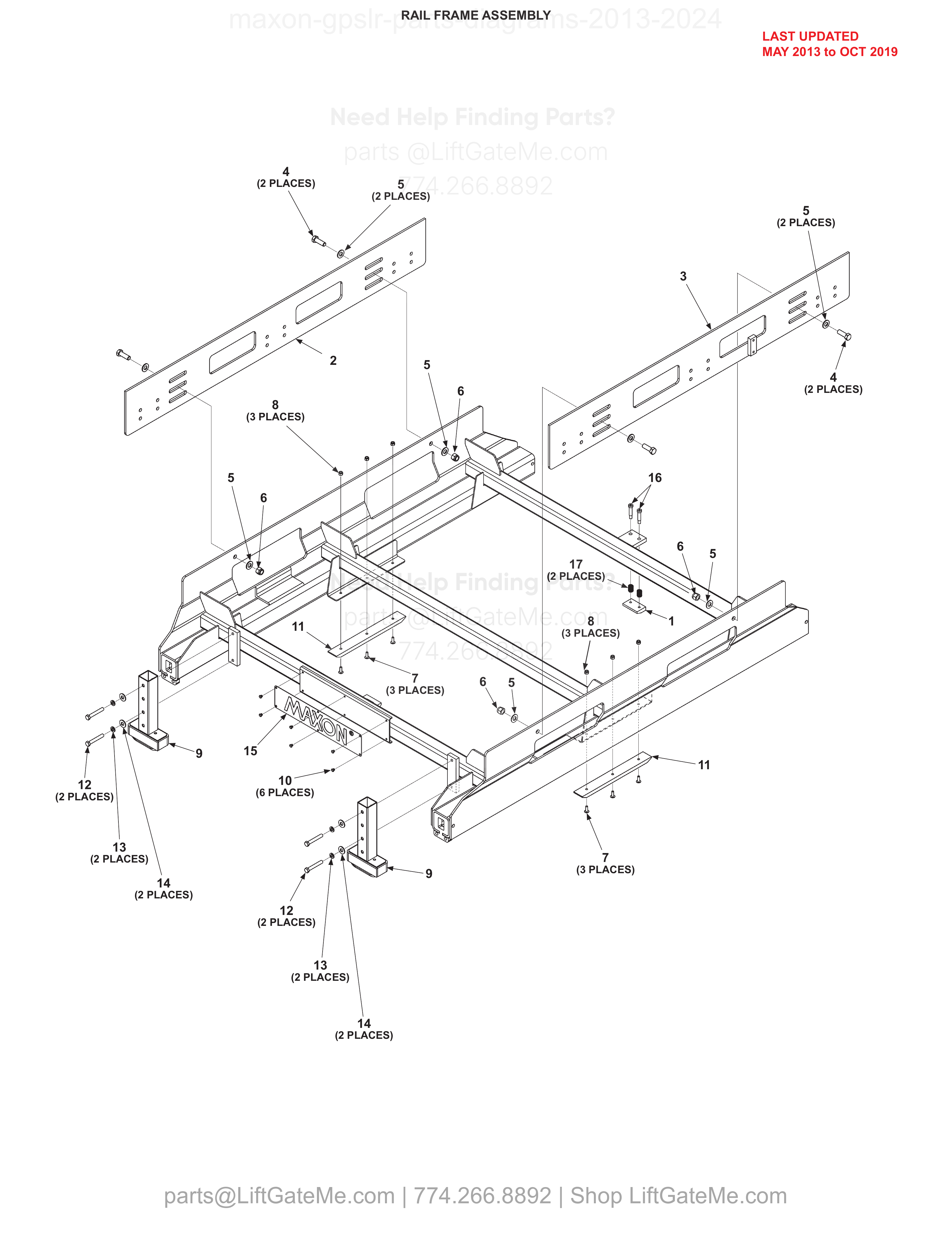 RAIL FRAME ASSEMBLY diagram