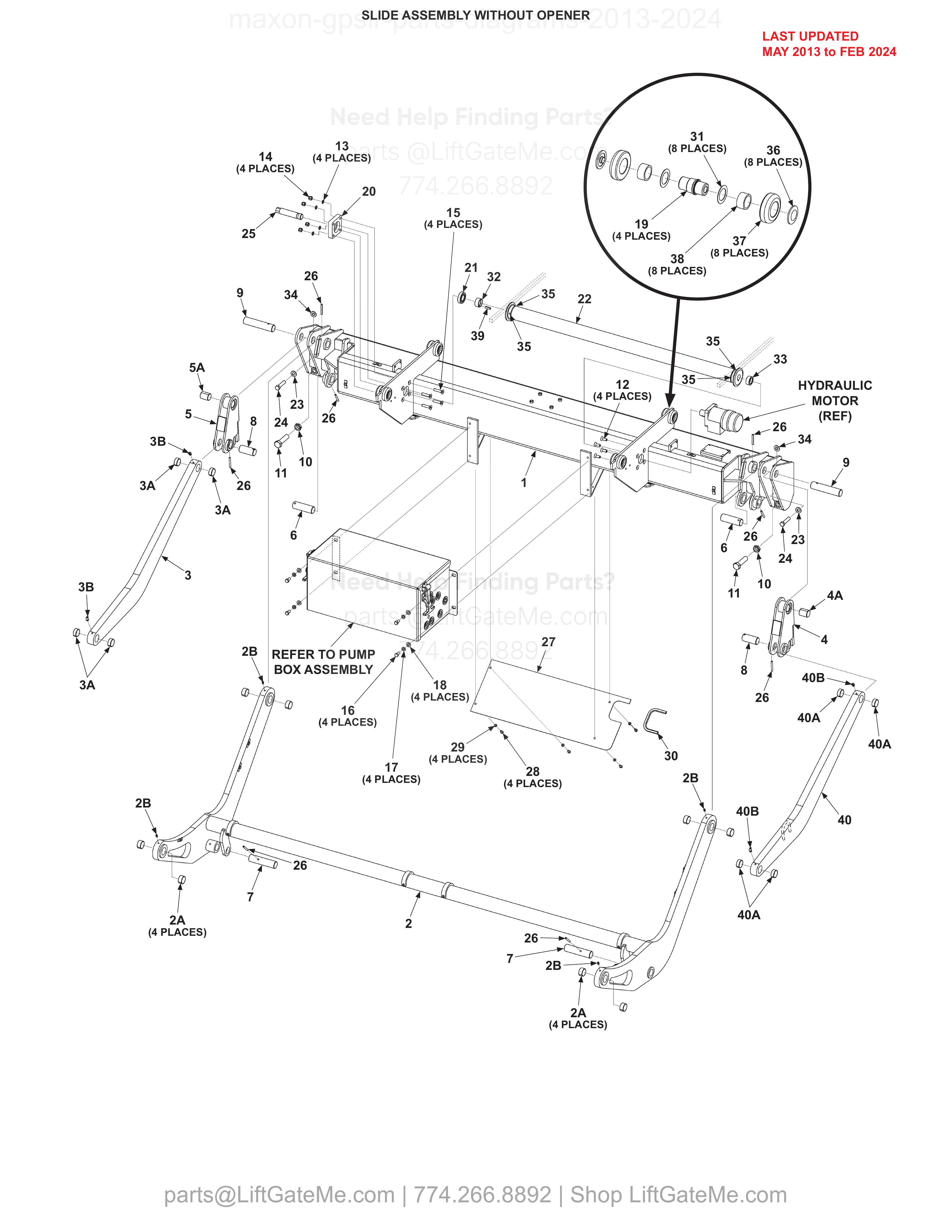 SLIDE ASSEMBLY WITHOUT OPENER diagram
