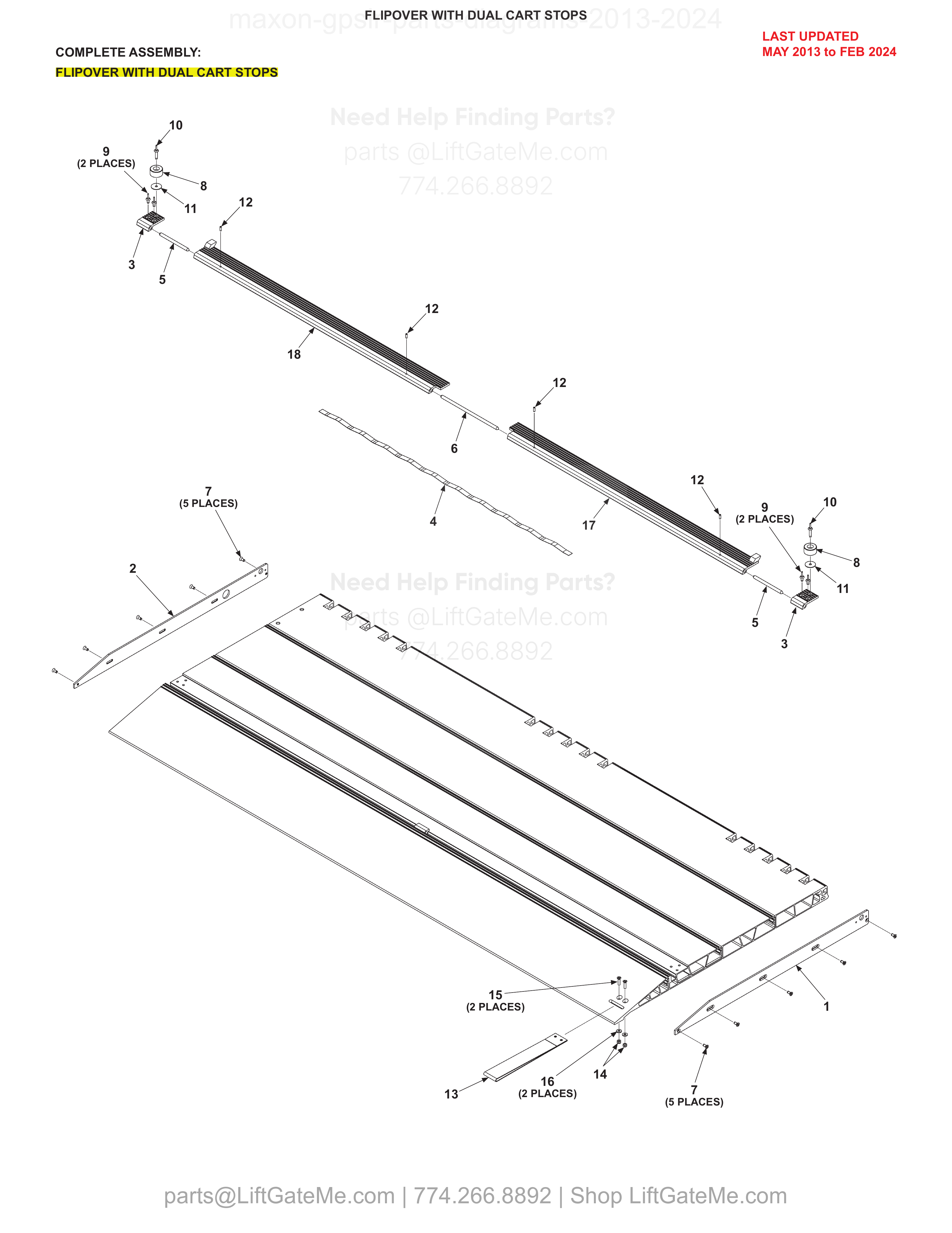 FLIPOVER WITH DUAL CART STOPS diagram