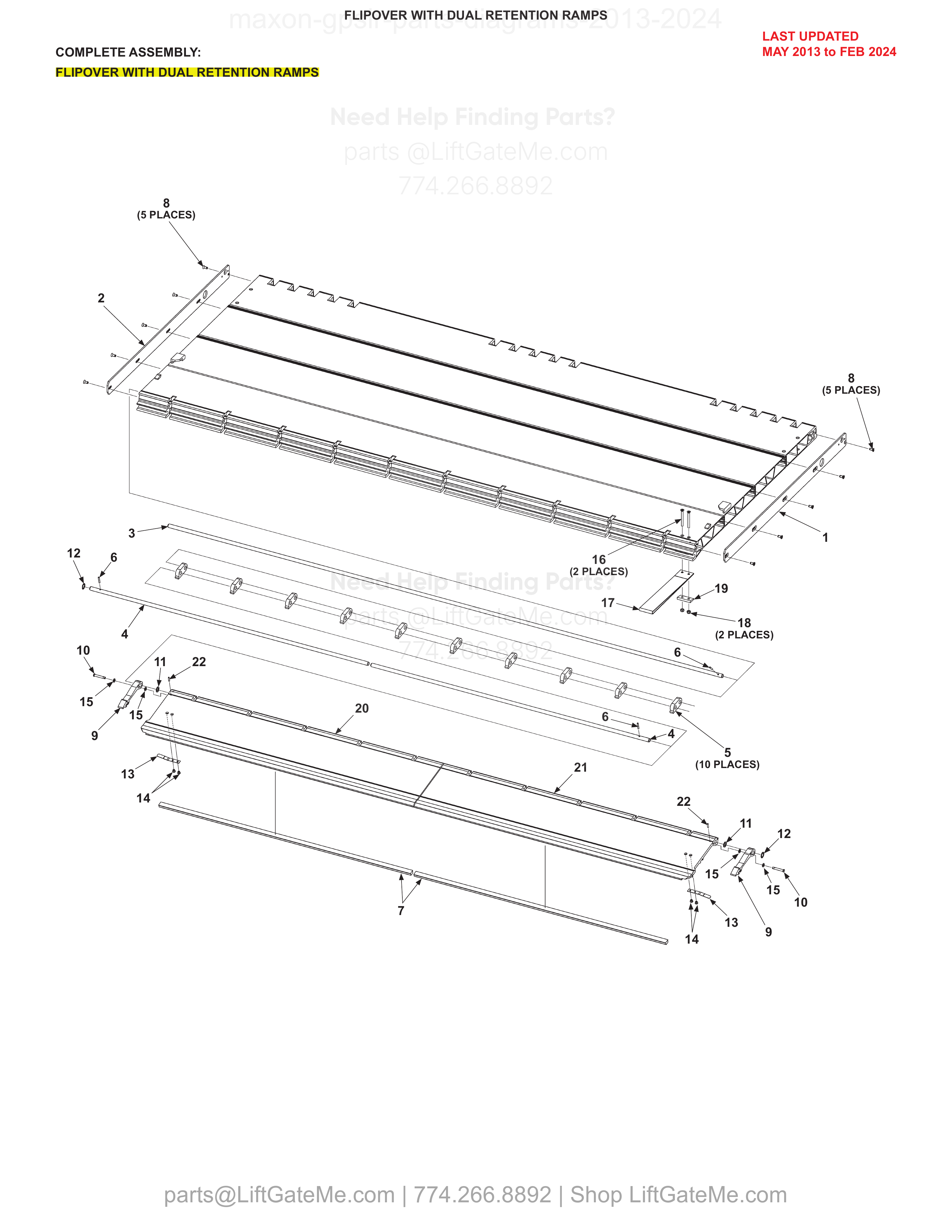 FLIPOVER WITH DUAL RETENTION RAMPS diagram