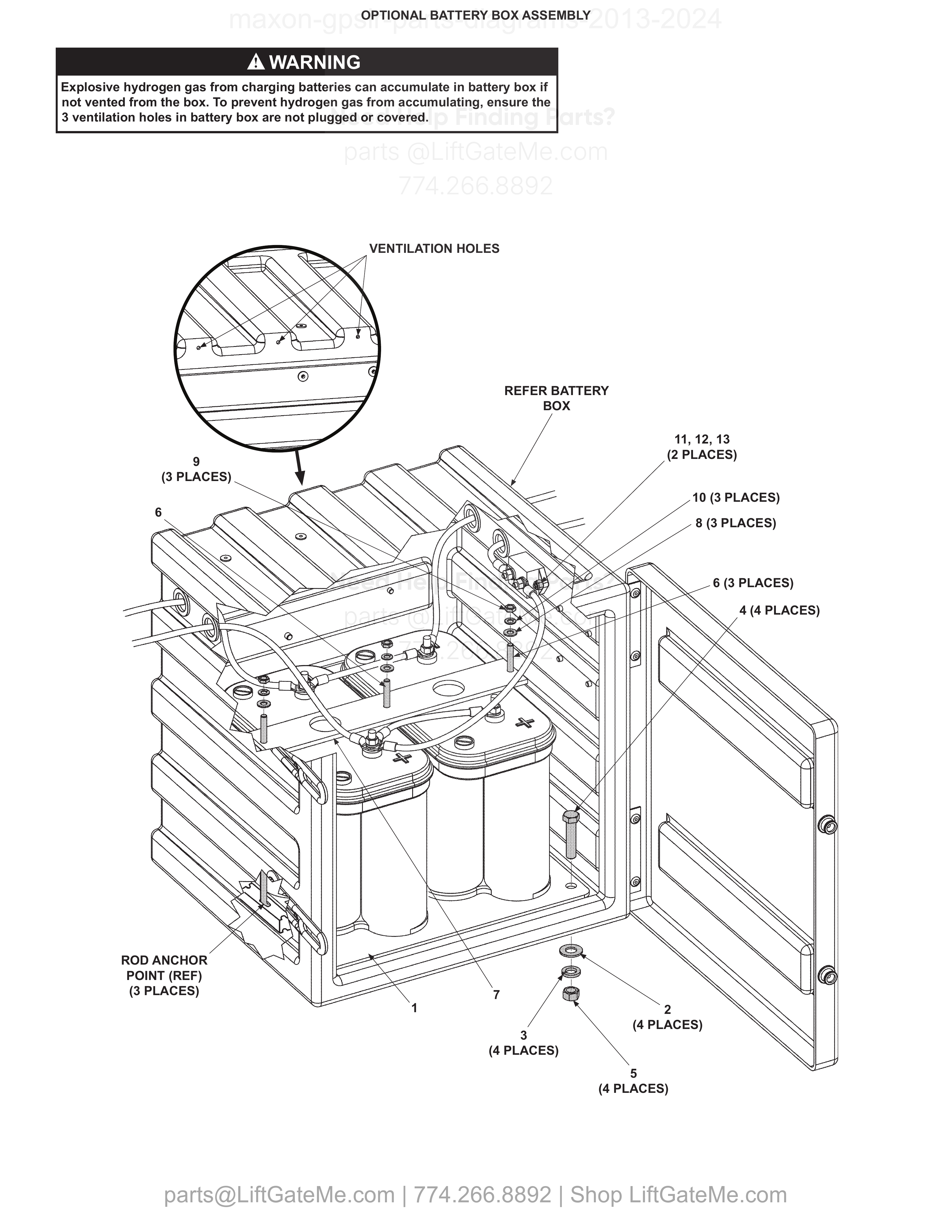 OPTIONAL BATTERY BOX ASSEMBLY diagram