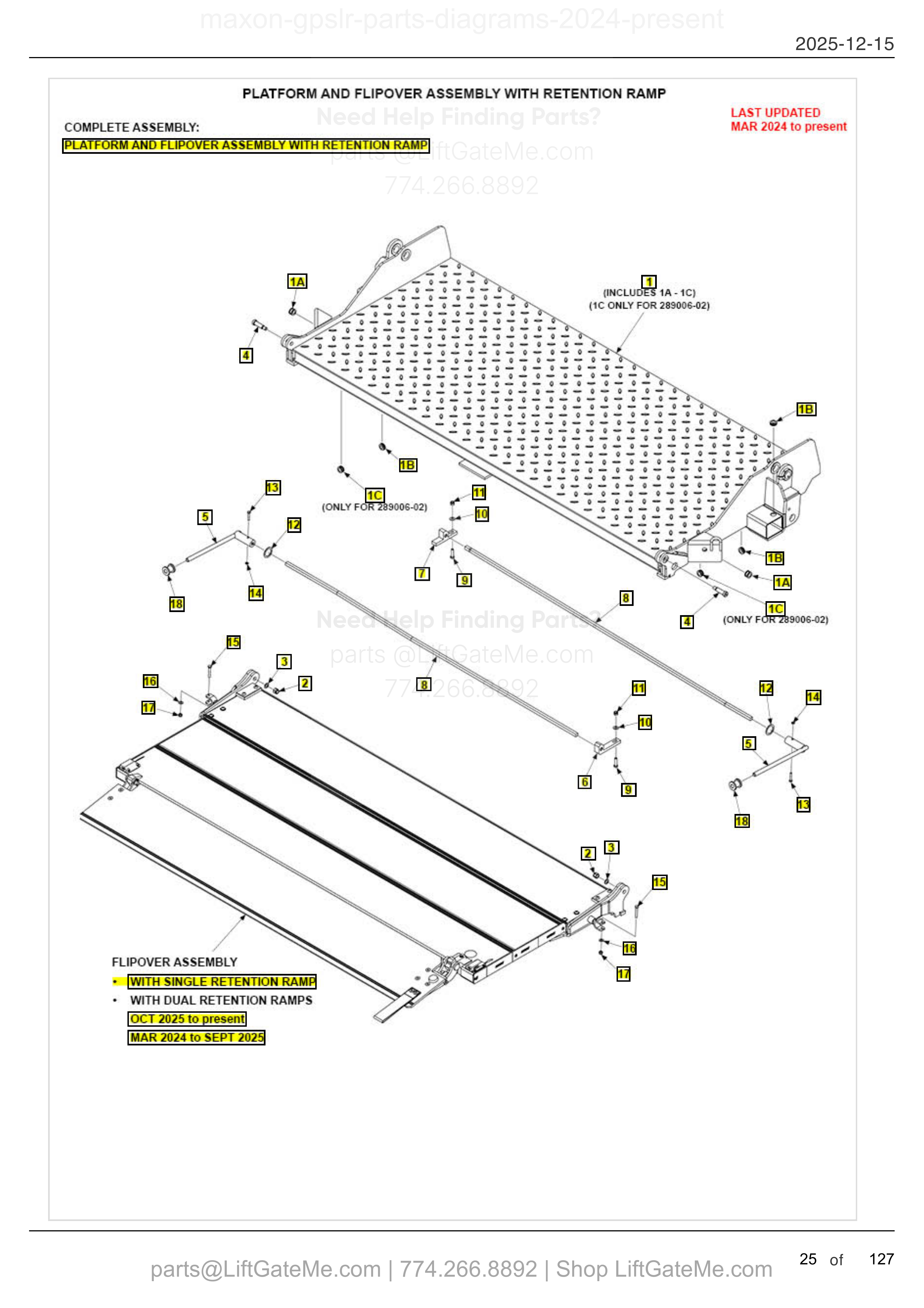 Platform and Flipover Assembly With Retention Ramp — Mar 2024 to present diagram