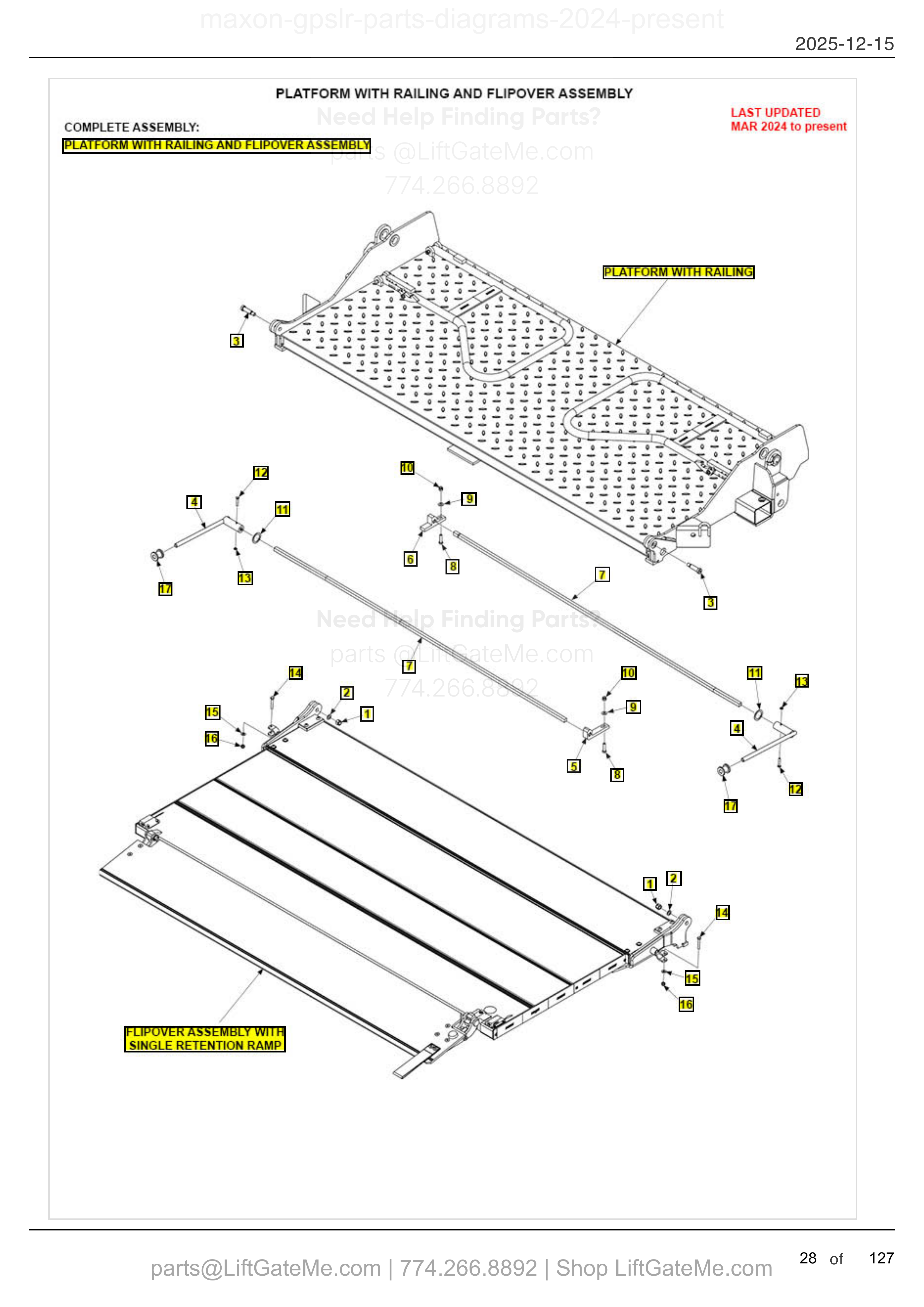 Platform With Railing And Flipover Assembly — Mar 2024 to present diagram