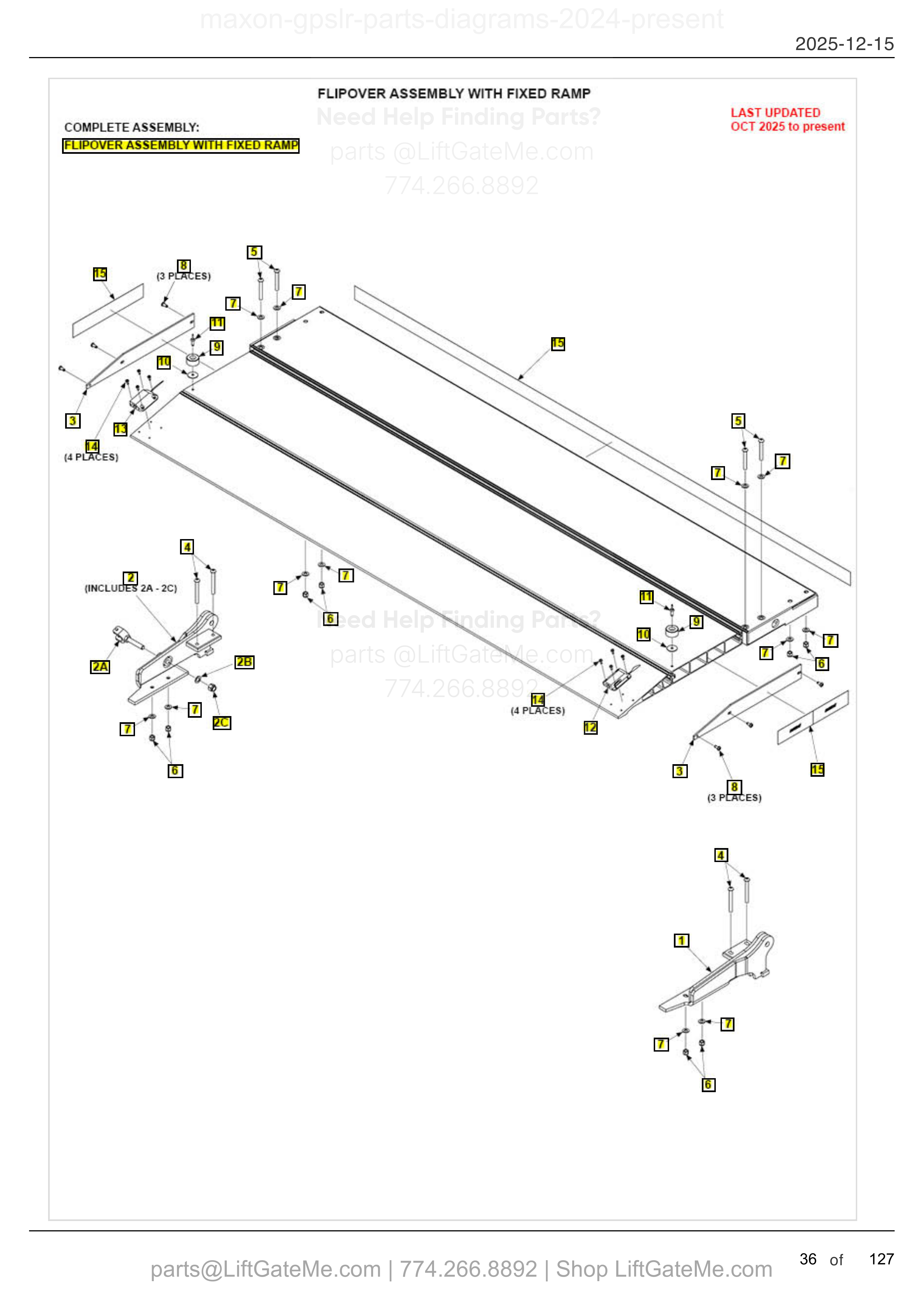 FLIPOVER ASSEMBLY WITH FIXED RAMP — OCT 2025 to present diagram