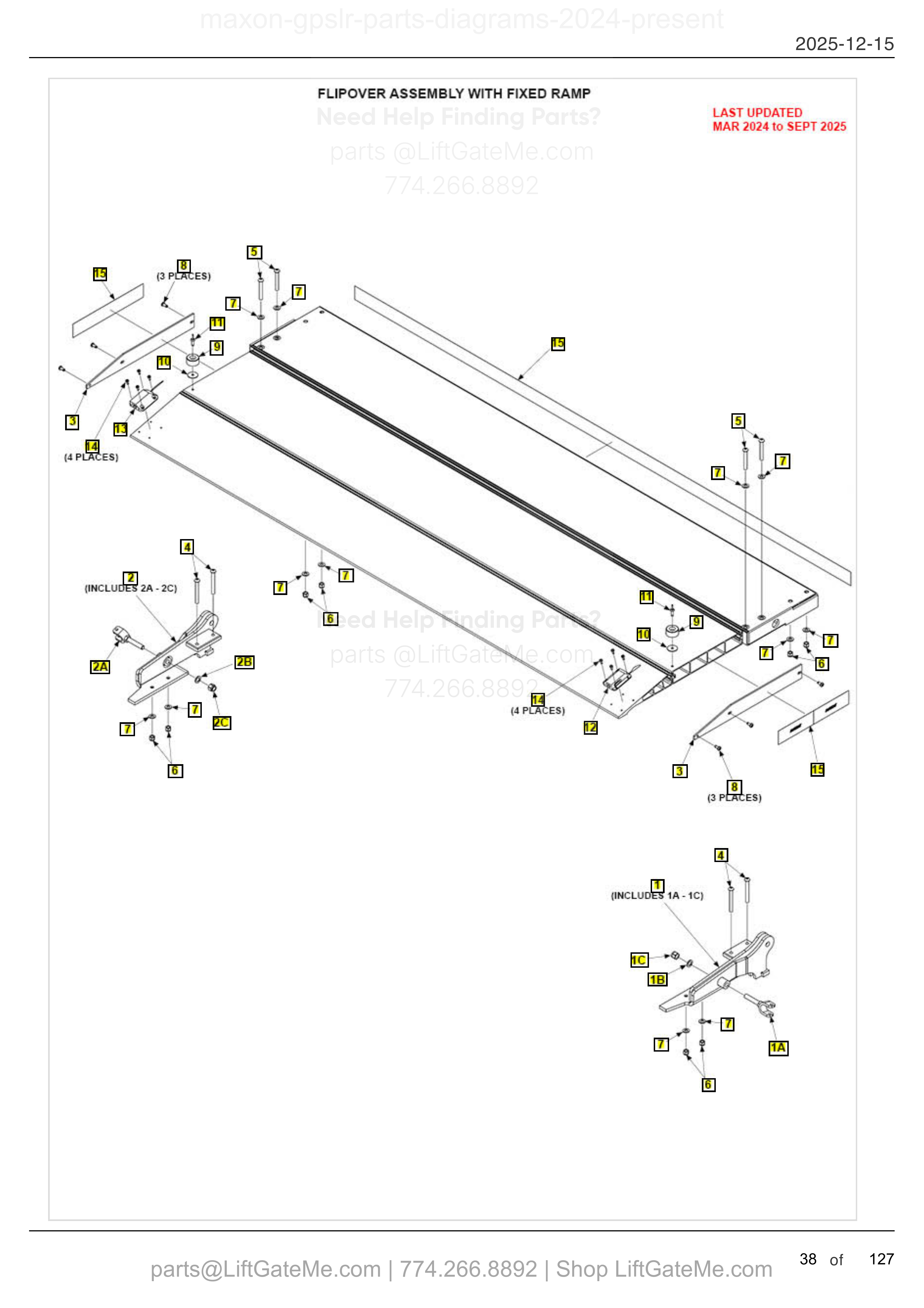 FLIPOVER ASSEMBLY WITH FIXED RAMP — MAR 2024 to SEPT 2025 diagram