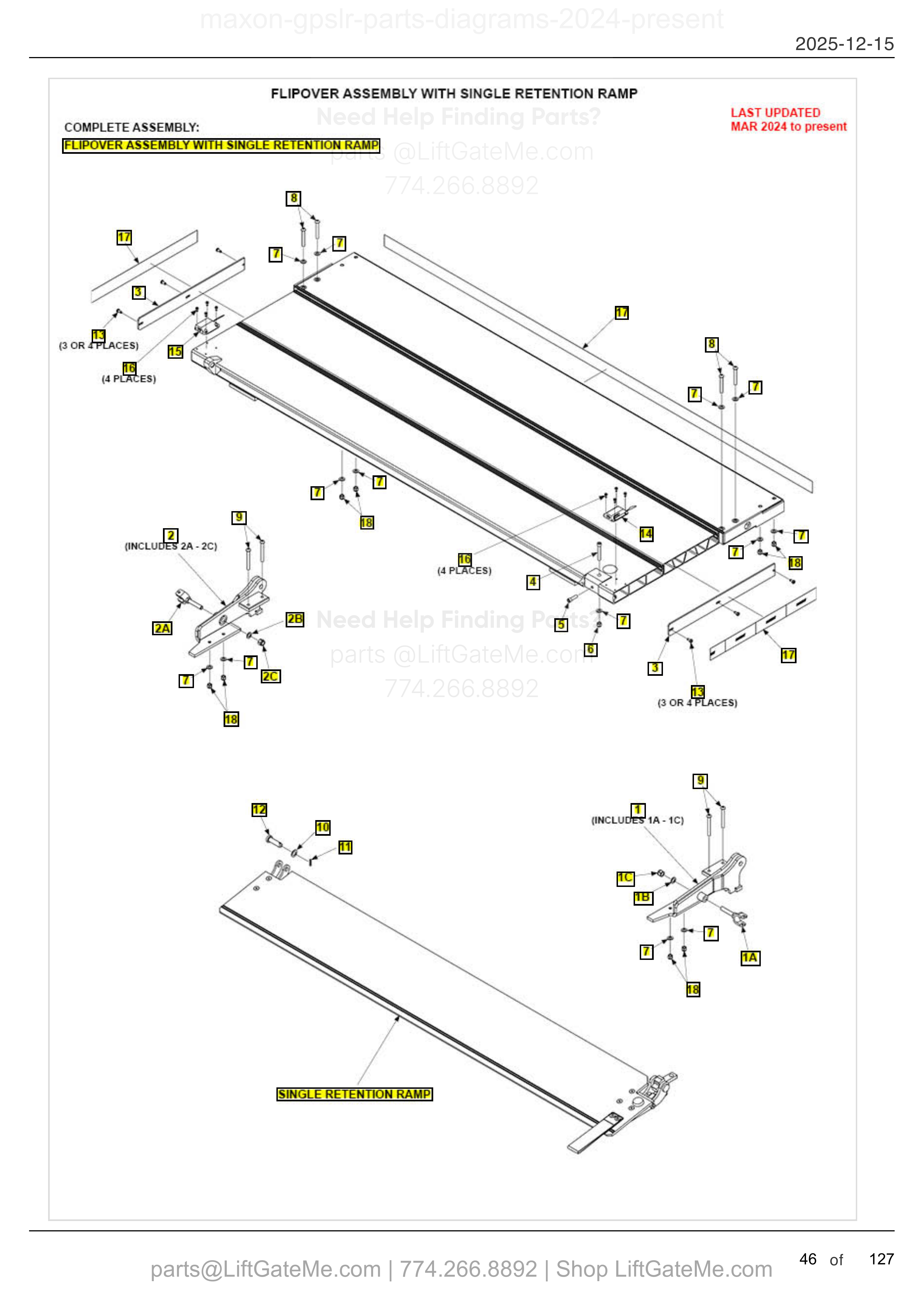 Flipover Assembly With Single Retention Ramp — Mar 2024 to present diagram