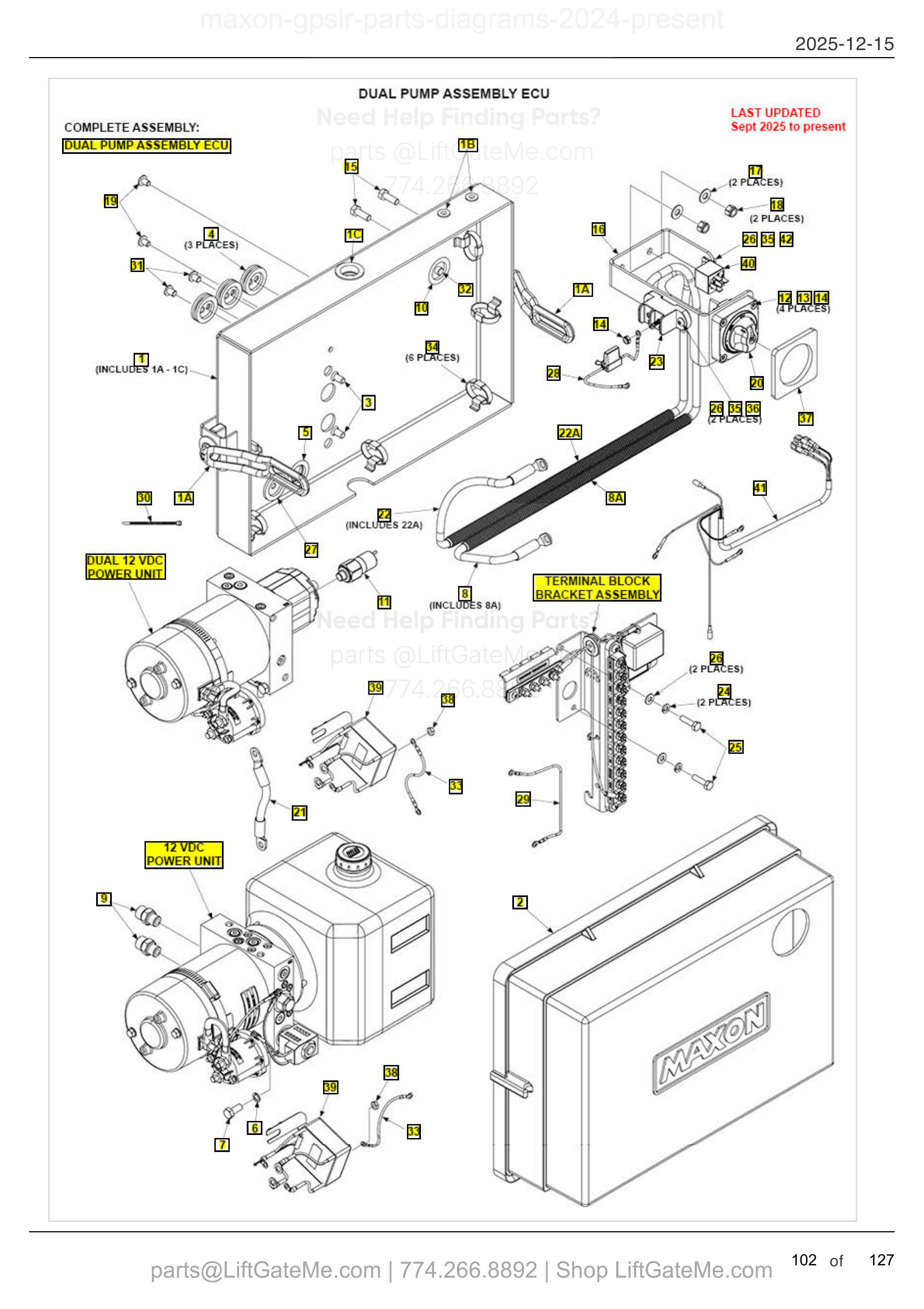 DUAL PUMP ASSEMBLY ECU — Sept 2025 to present diagram