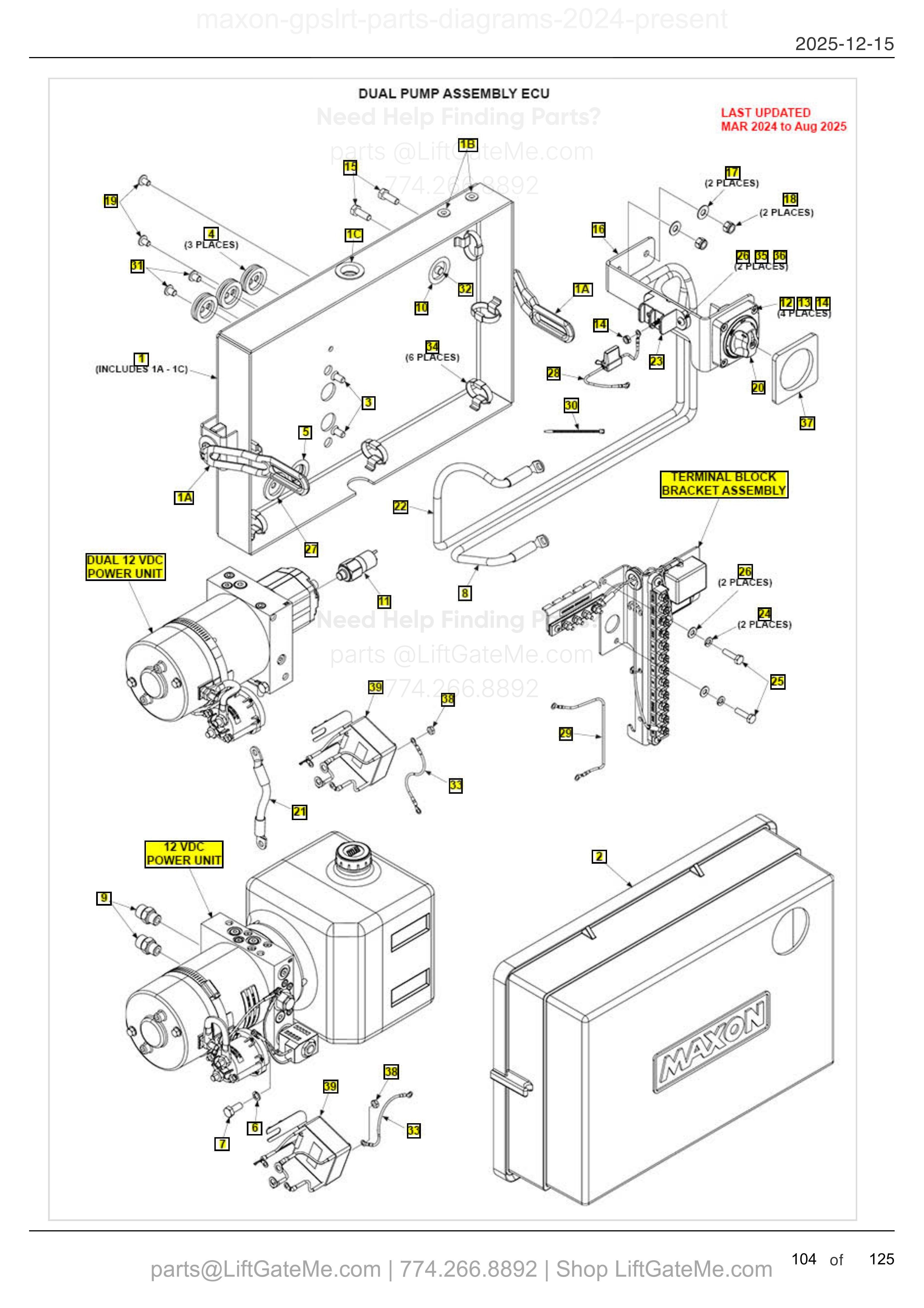 Dual Pump Assembly ECU — Mar 2024 to Aug 2025 diagram