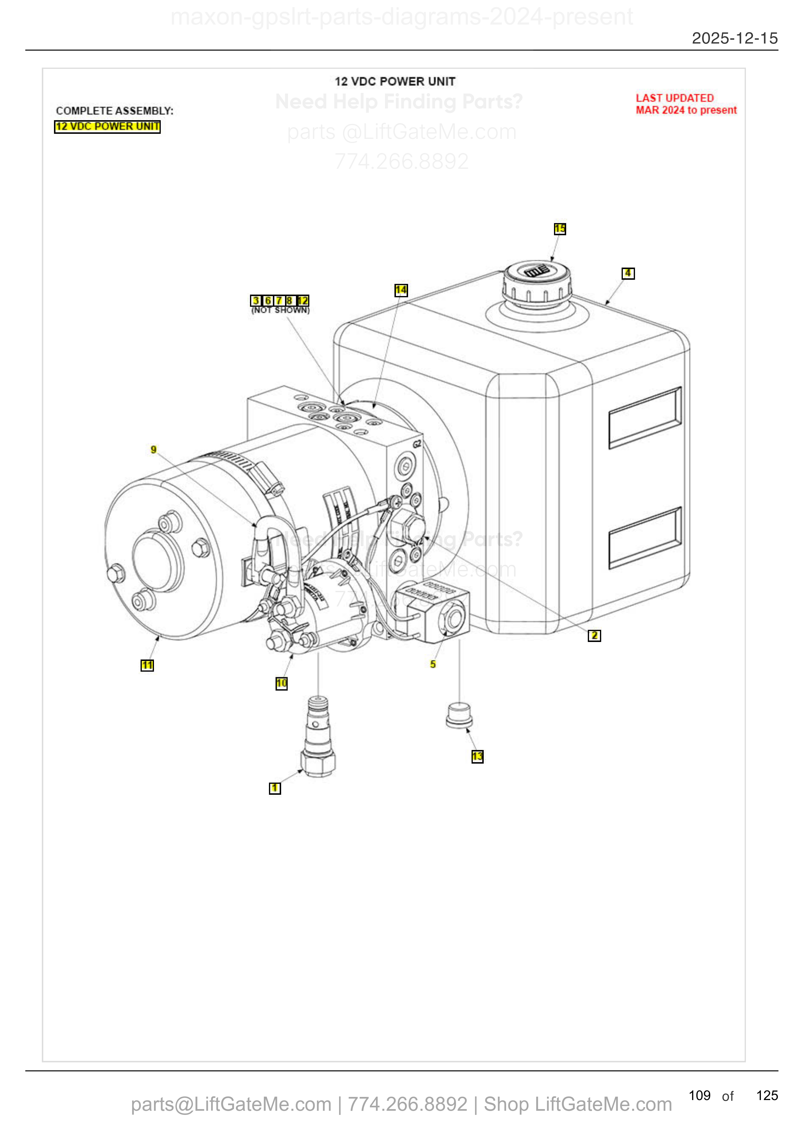 12 VDC POWER UNIT — MAR 2024 to present diagram