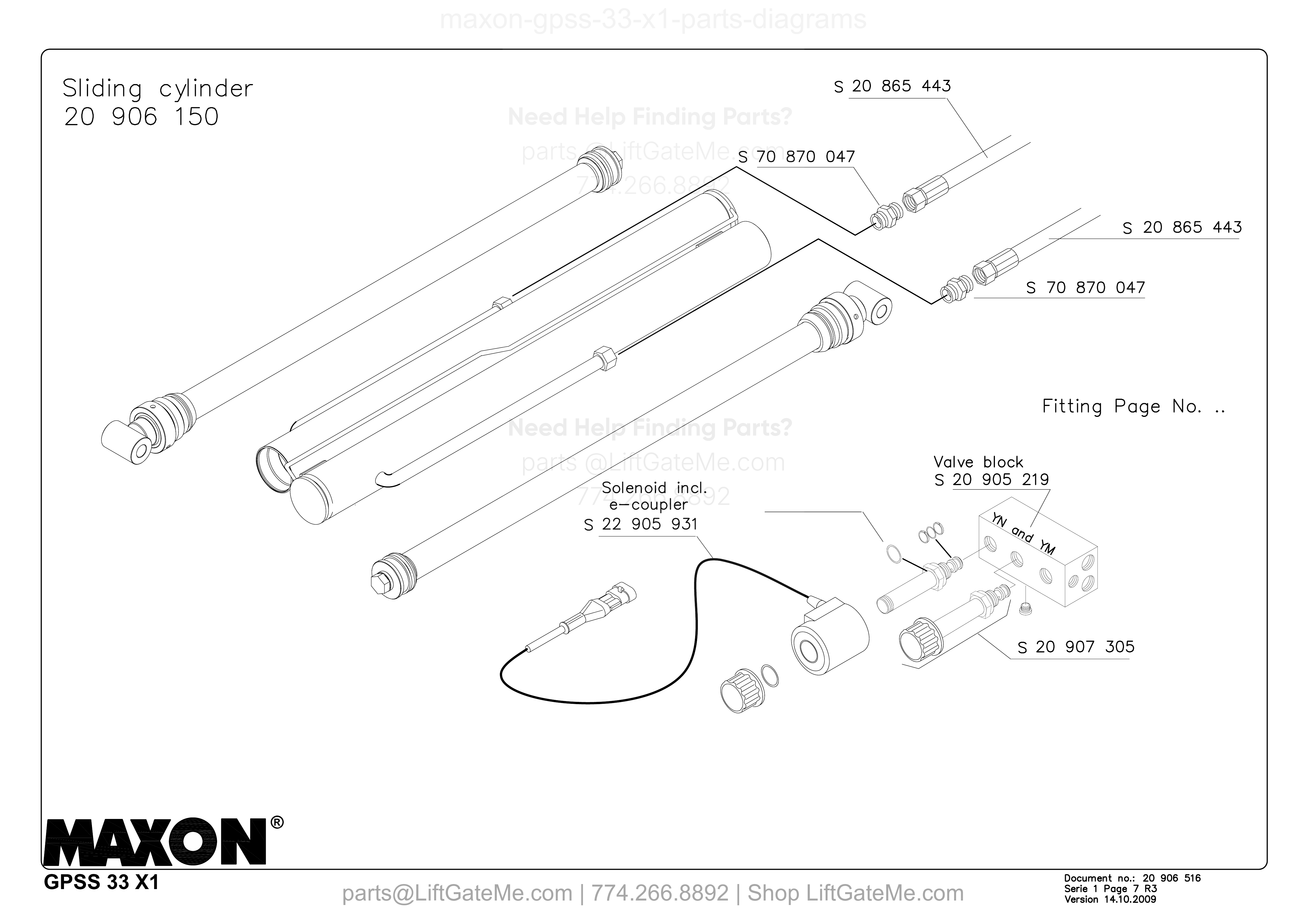 Sliding cylinder diagram