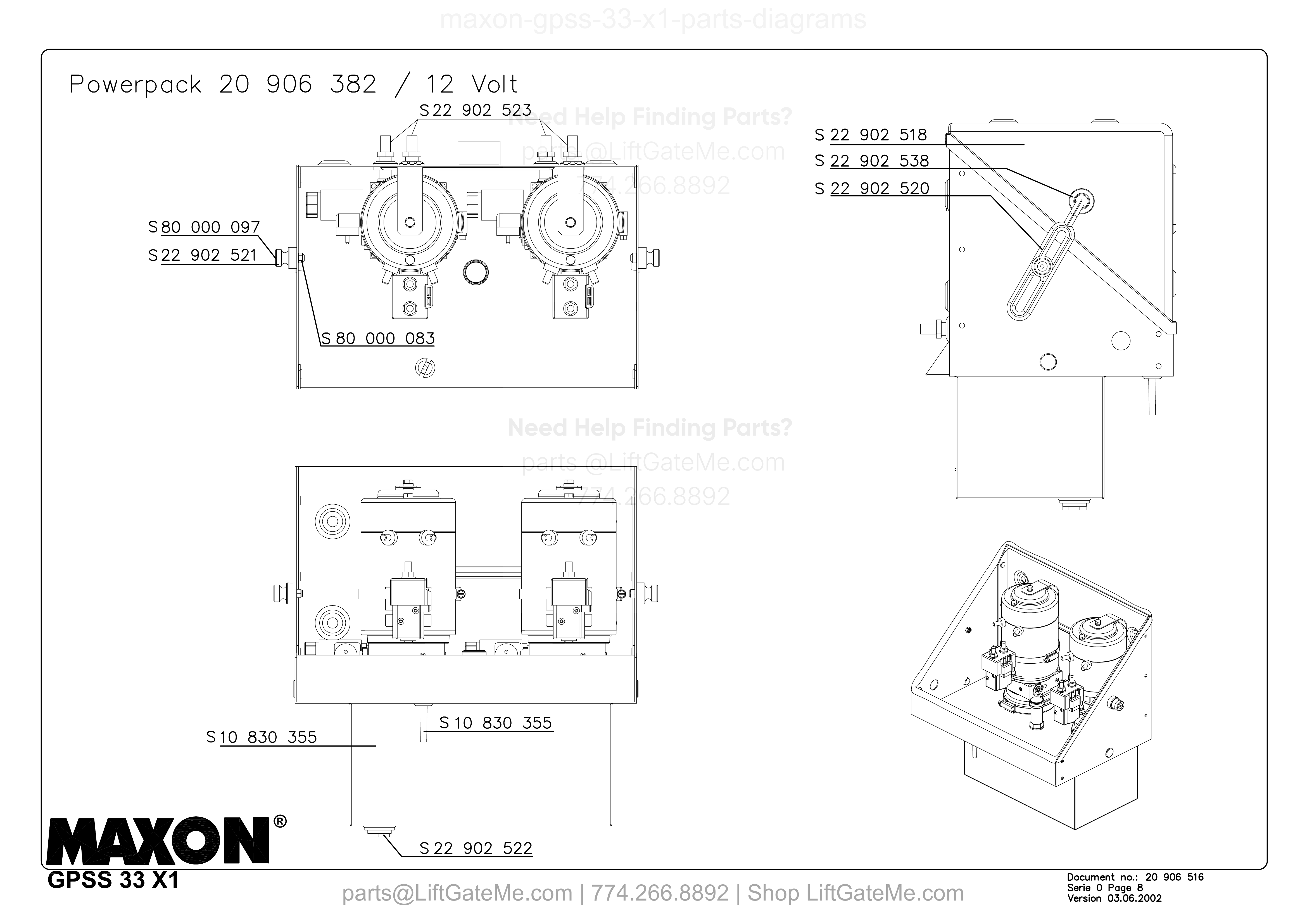 Powerpack 20 906 382 / 12 Volt diagram