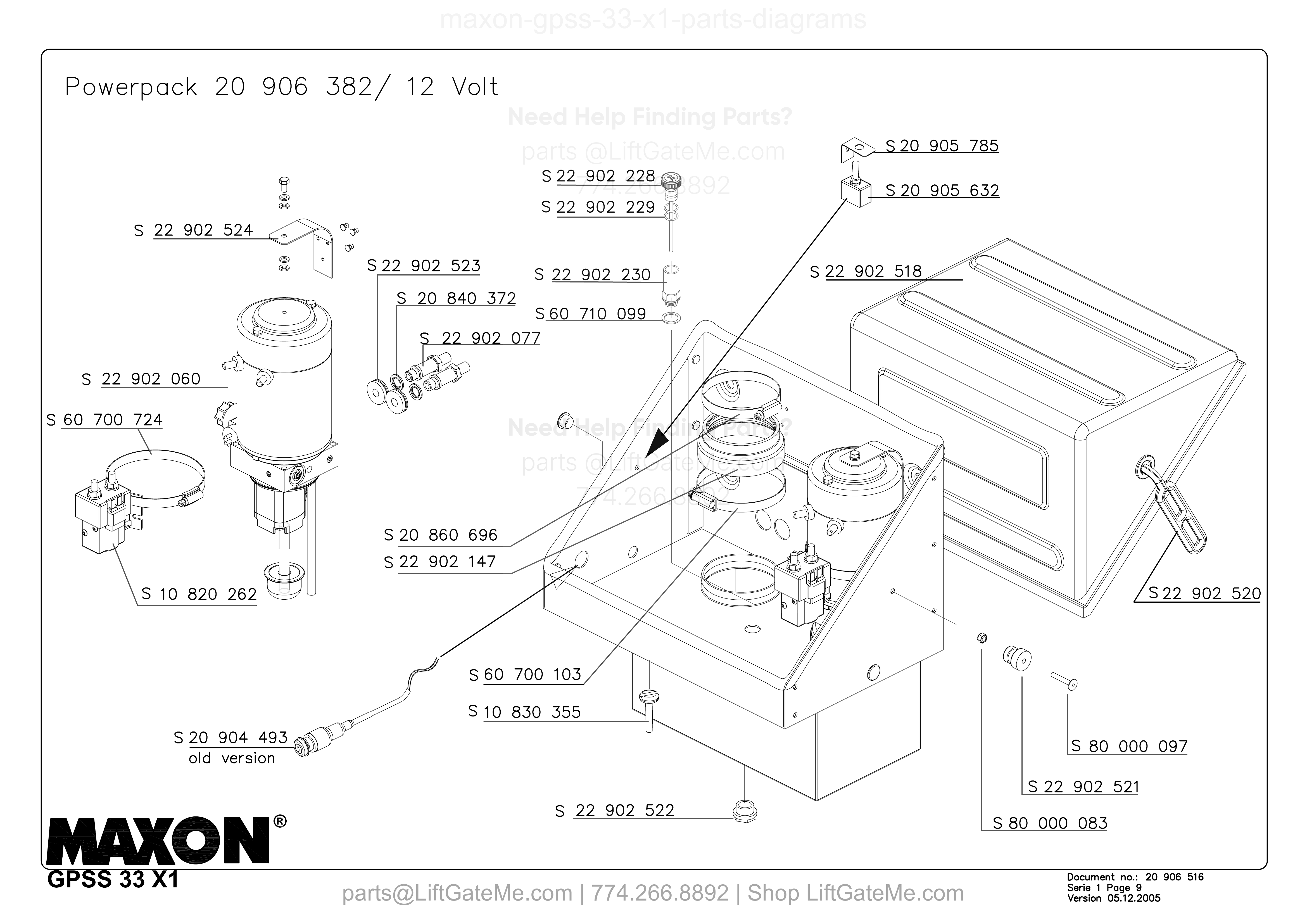 Powerpack 20 906 382/ 12 Volt diagram