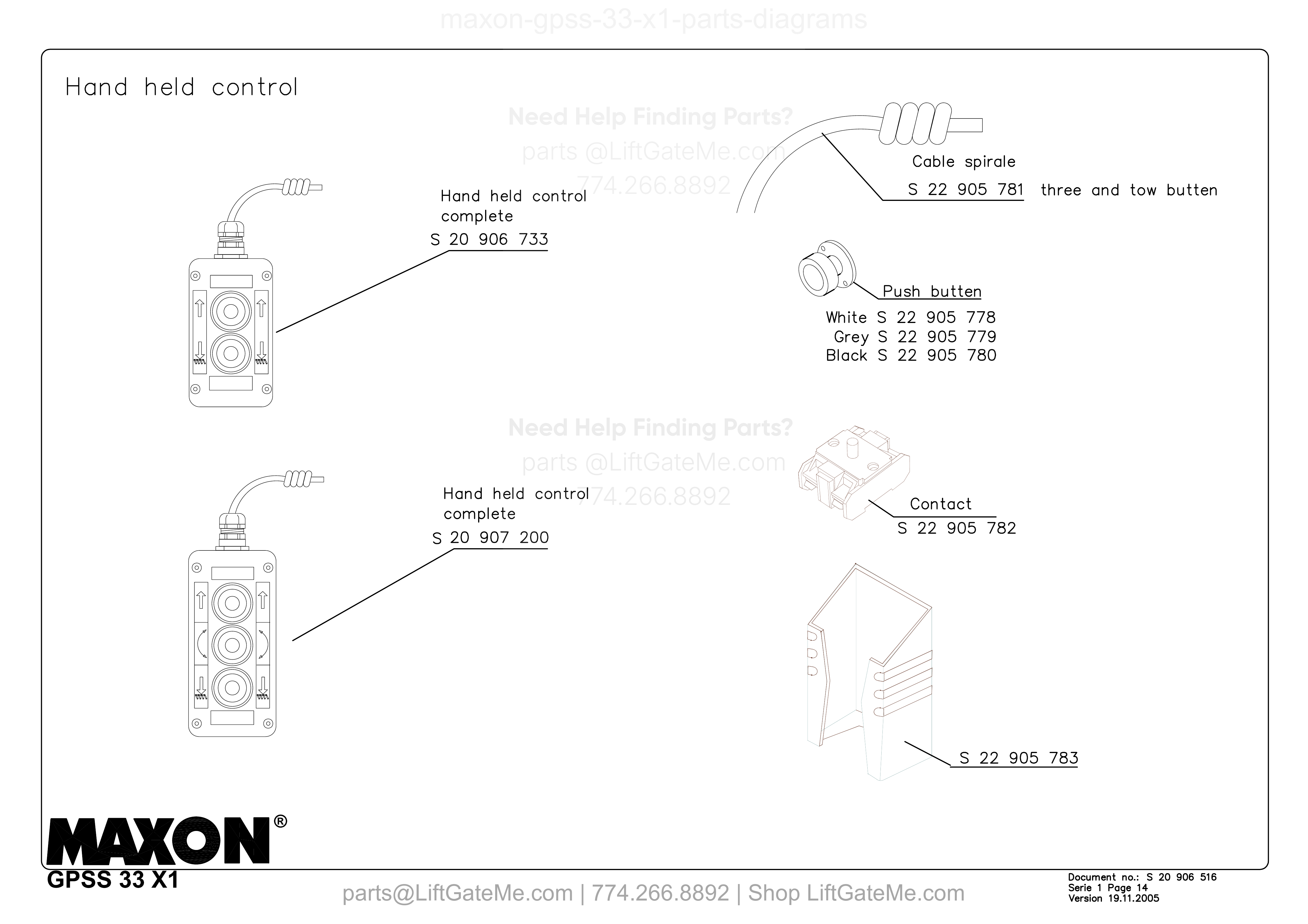 Hand held control diagram