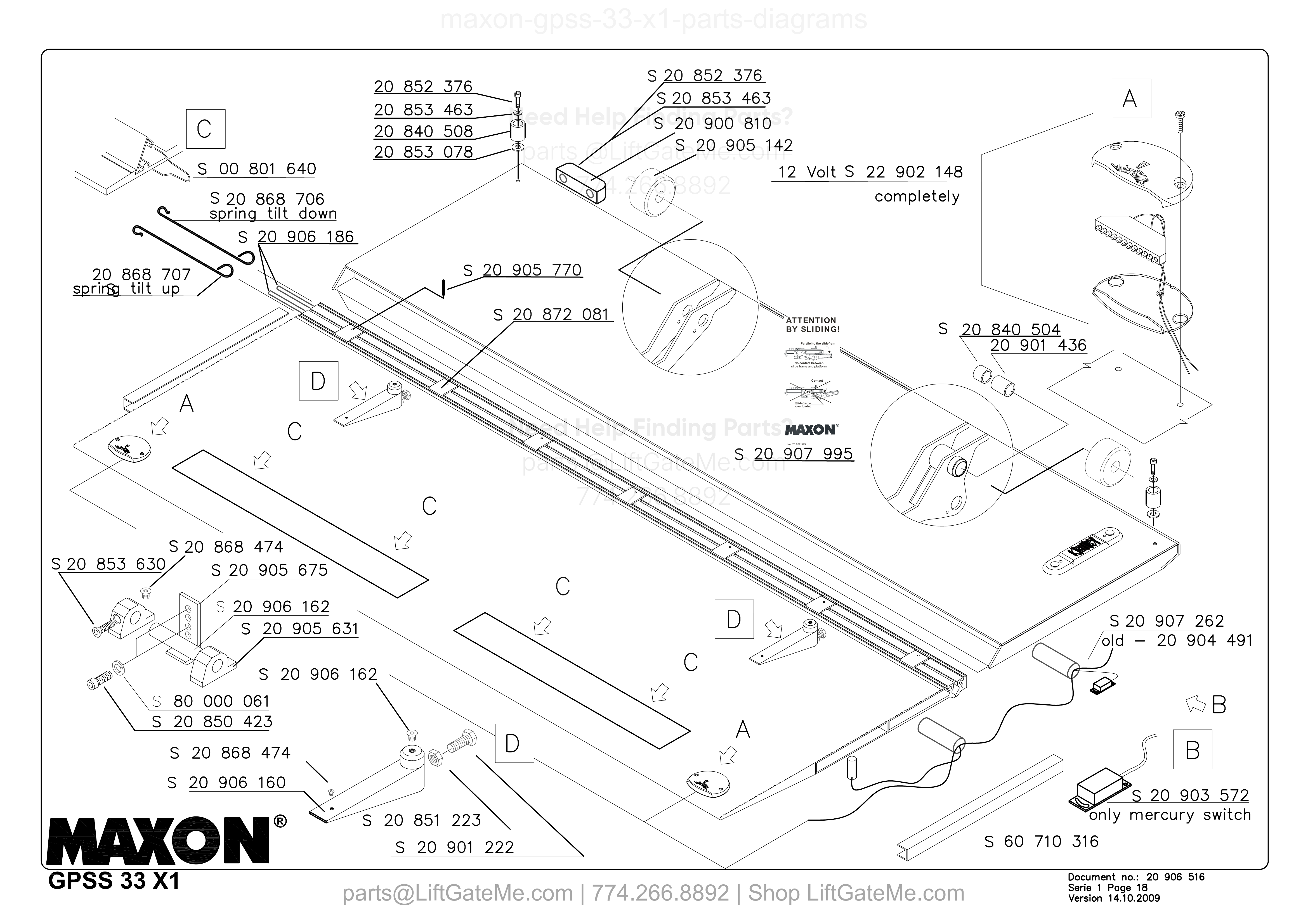 ATTENTION BY SLIDING! diagram