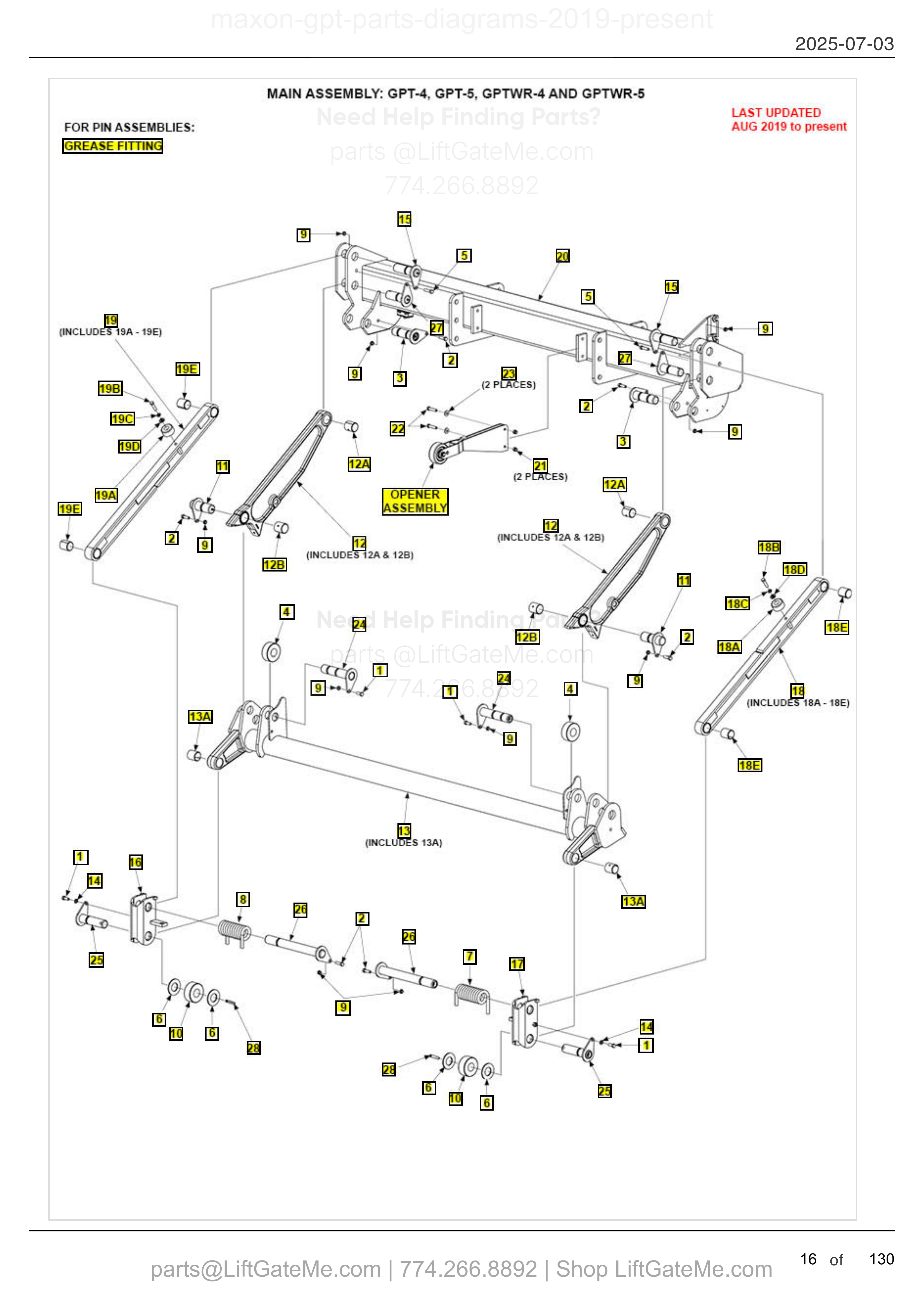 MAIN ASSEMBLY: GPT-4, GPT-5, GPTWR-4 AND GPTWR-5 diagram