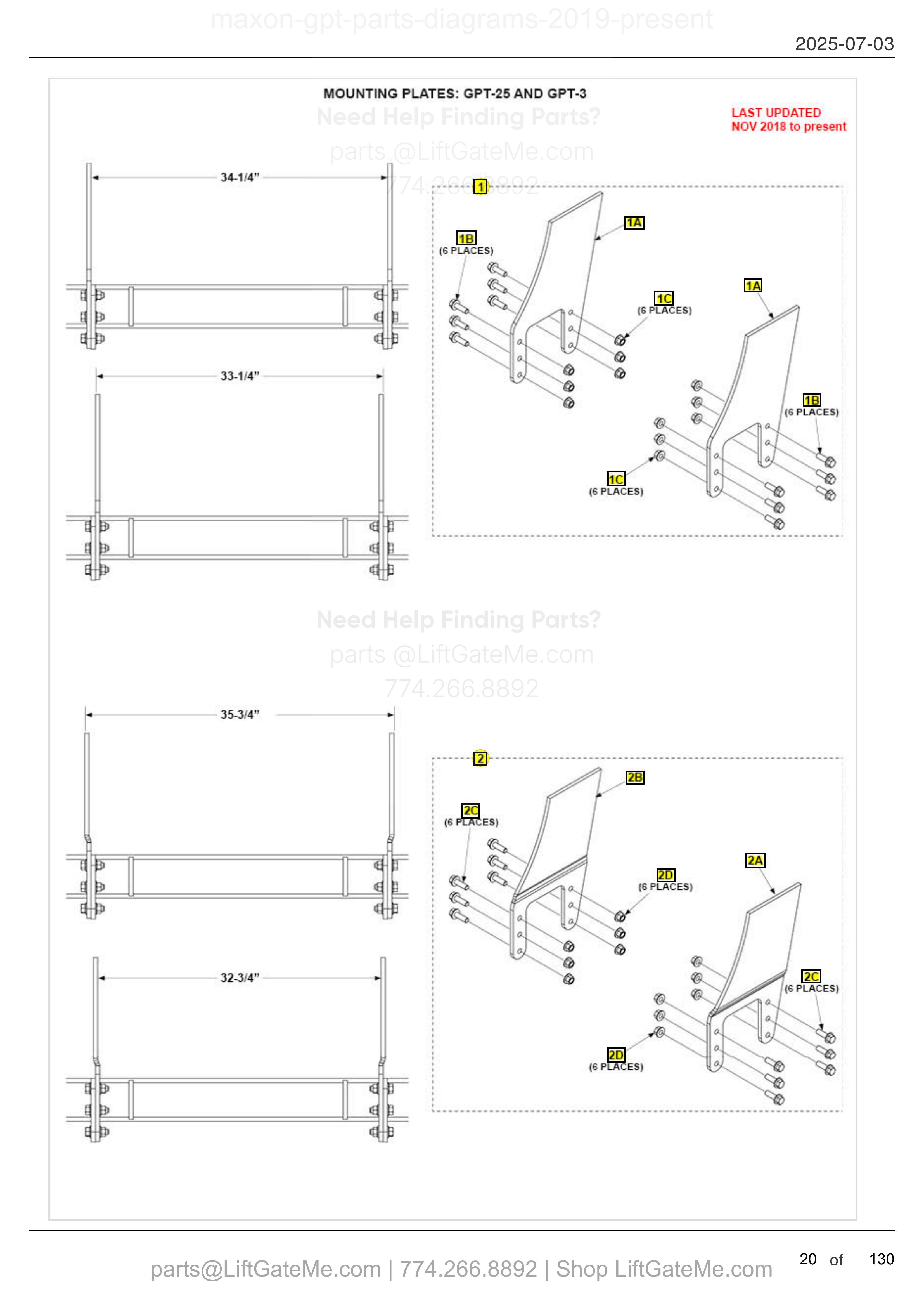 MOUNTING PLATES: GPT-25 AND GPT-3 diagram