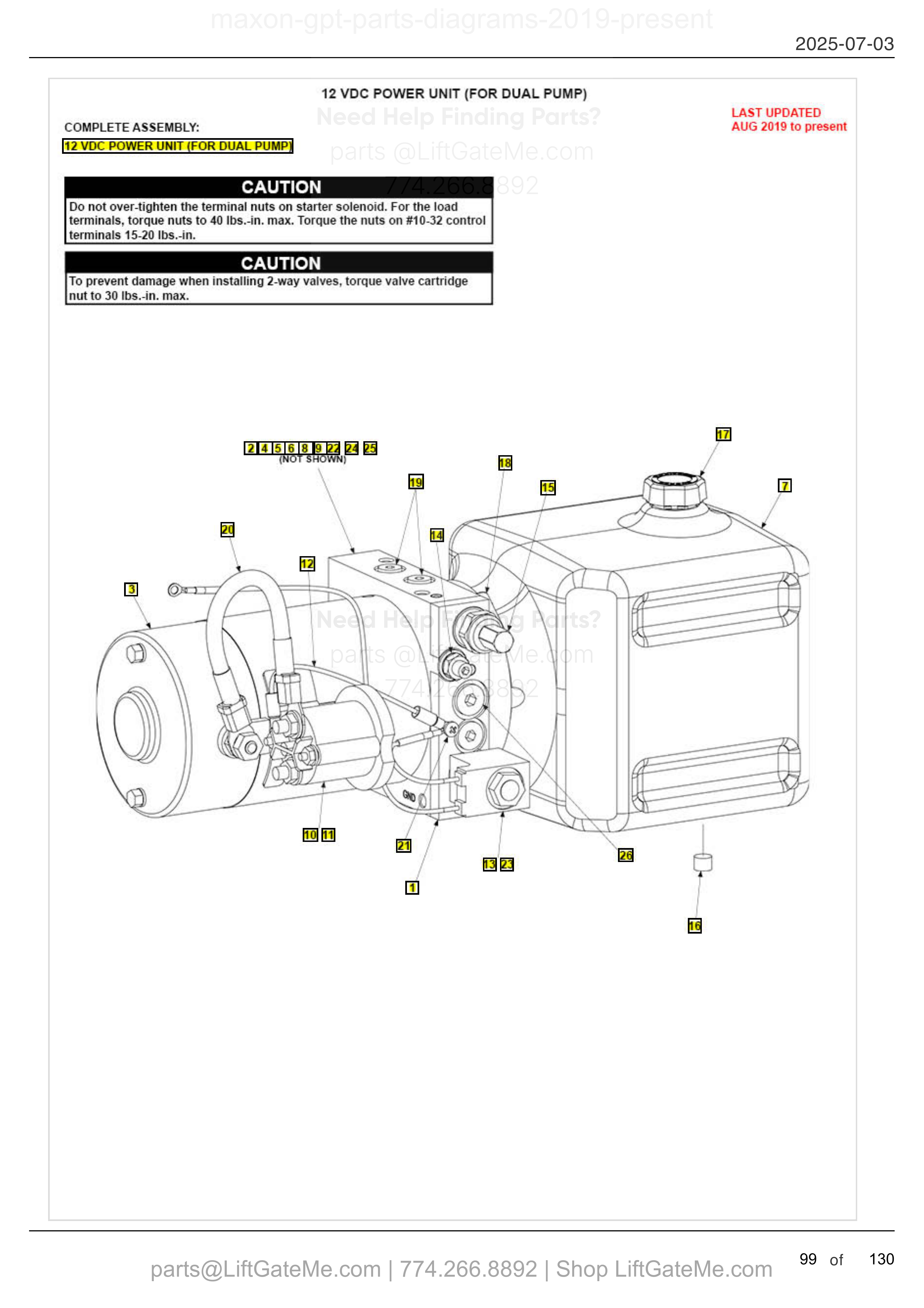12 VDC POWER UNIT (FOR DUAL PUMP) diagram