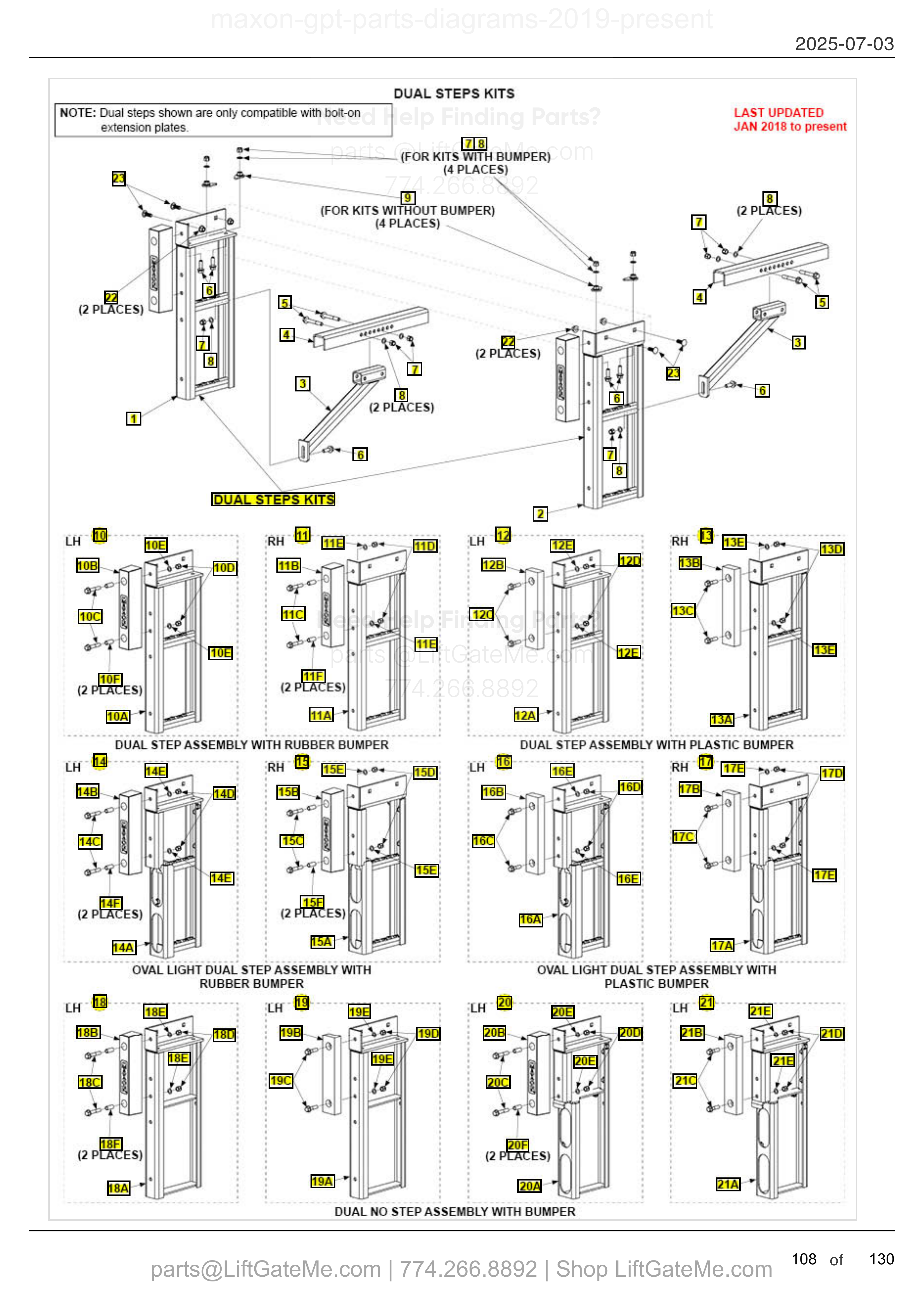DUAL STEPS KITS diagram