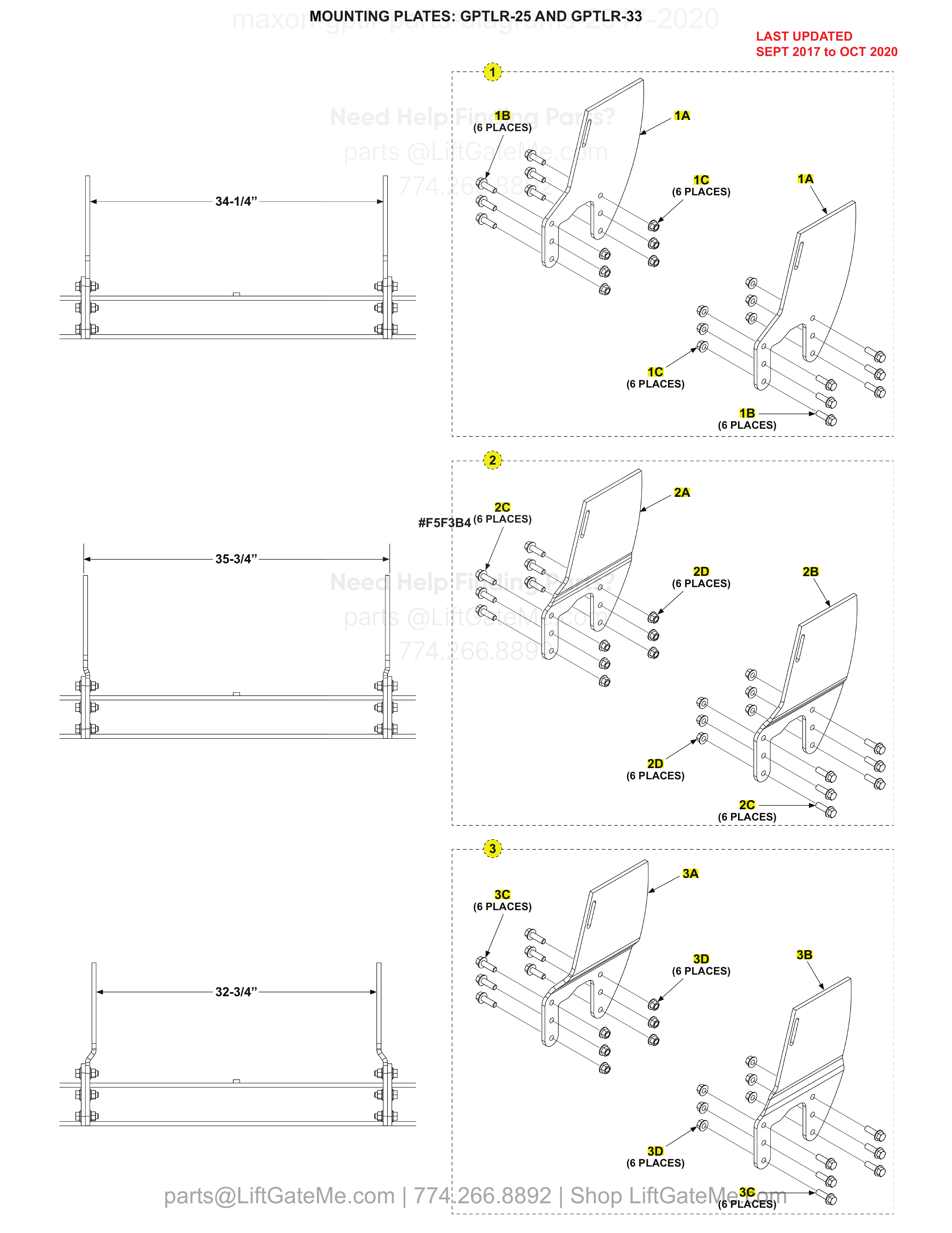 MOUNTING PLATES: GPTLR-25 AND GPTLR-33 diagram