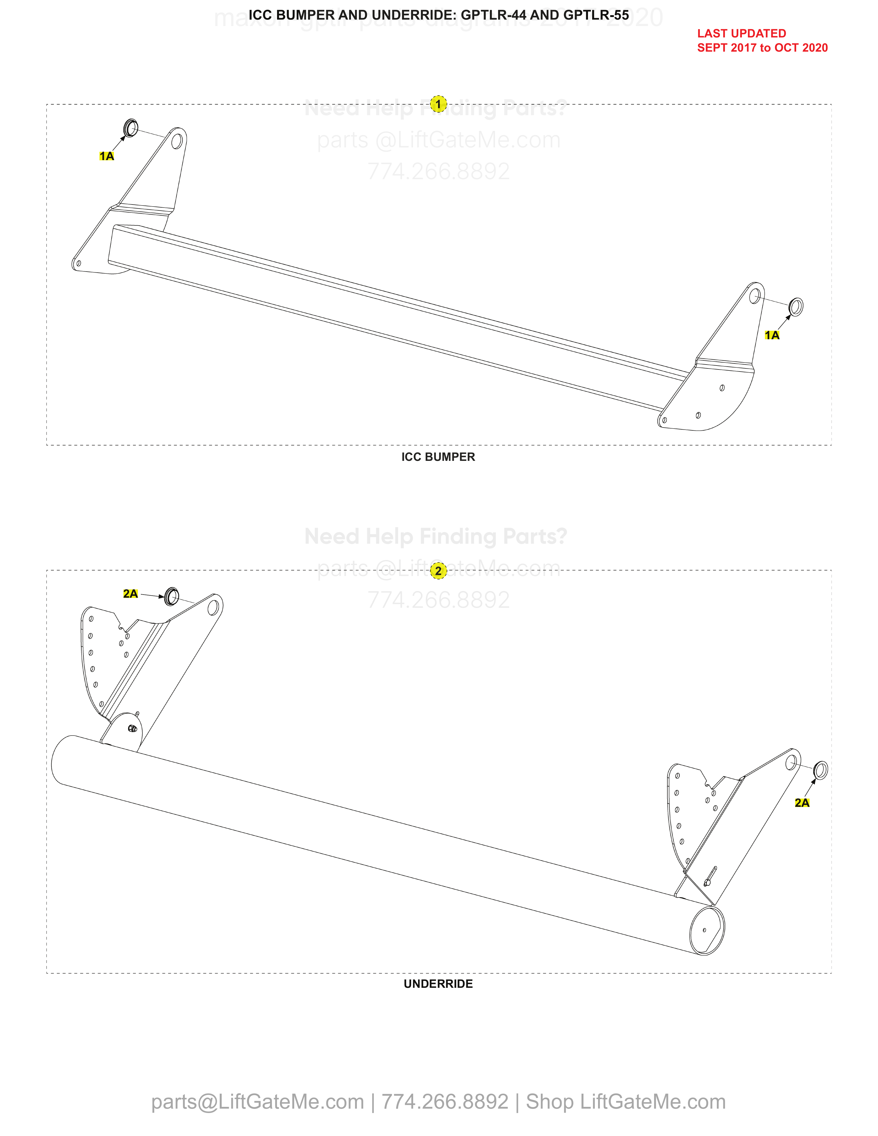 ICC BUMPER AND UNDERRIDE: GPTLR-44 AND GPTLR-55 diagram