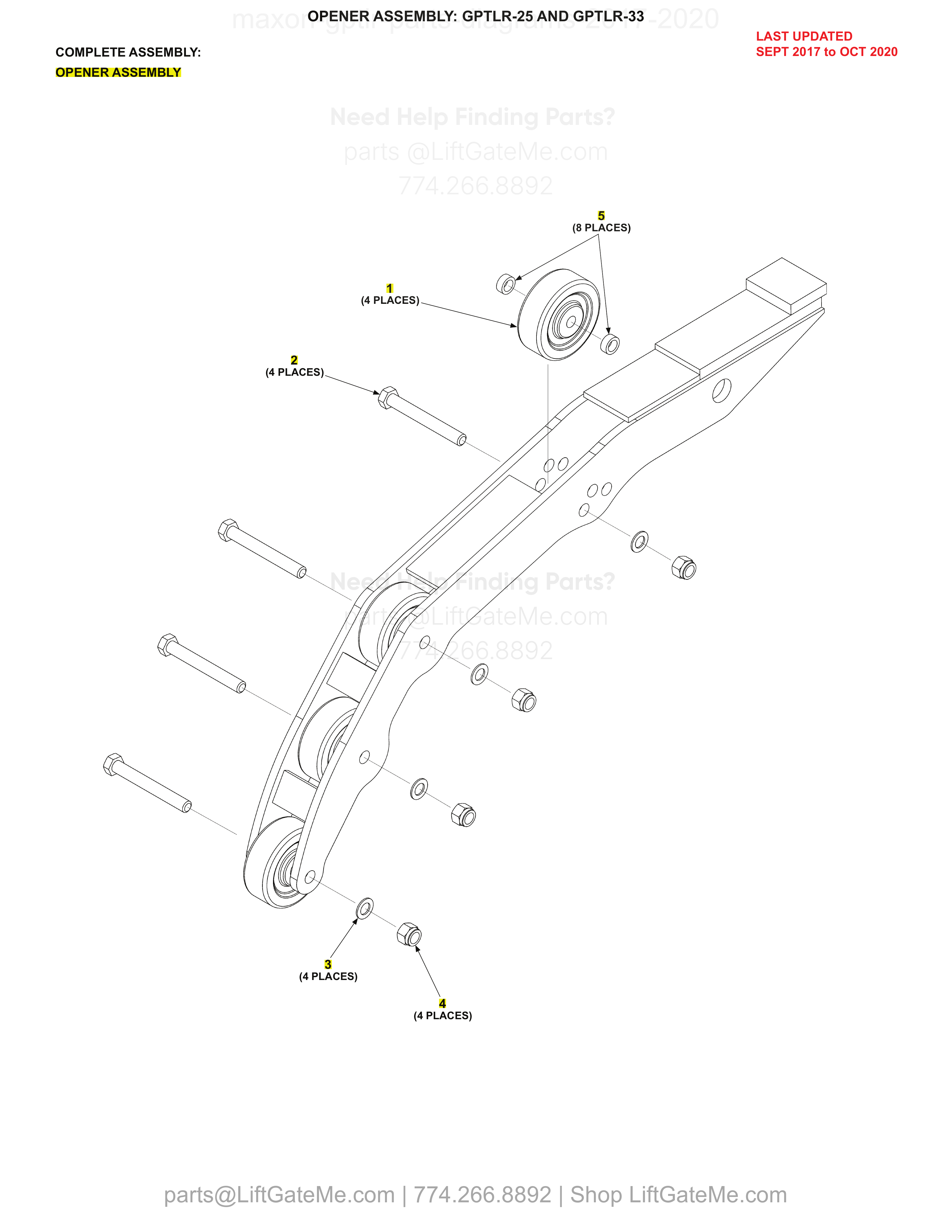OPENER ASSEMBLY: GPTLR-25 AND GPTLR-33 diagram