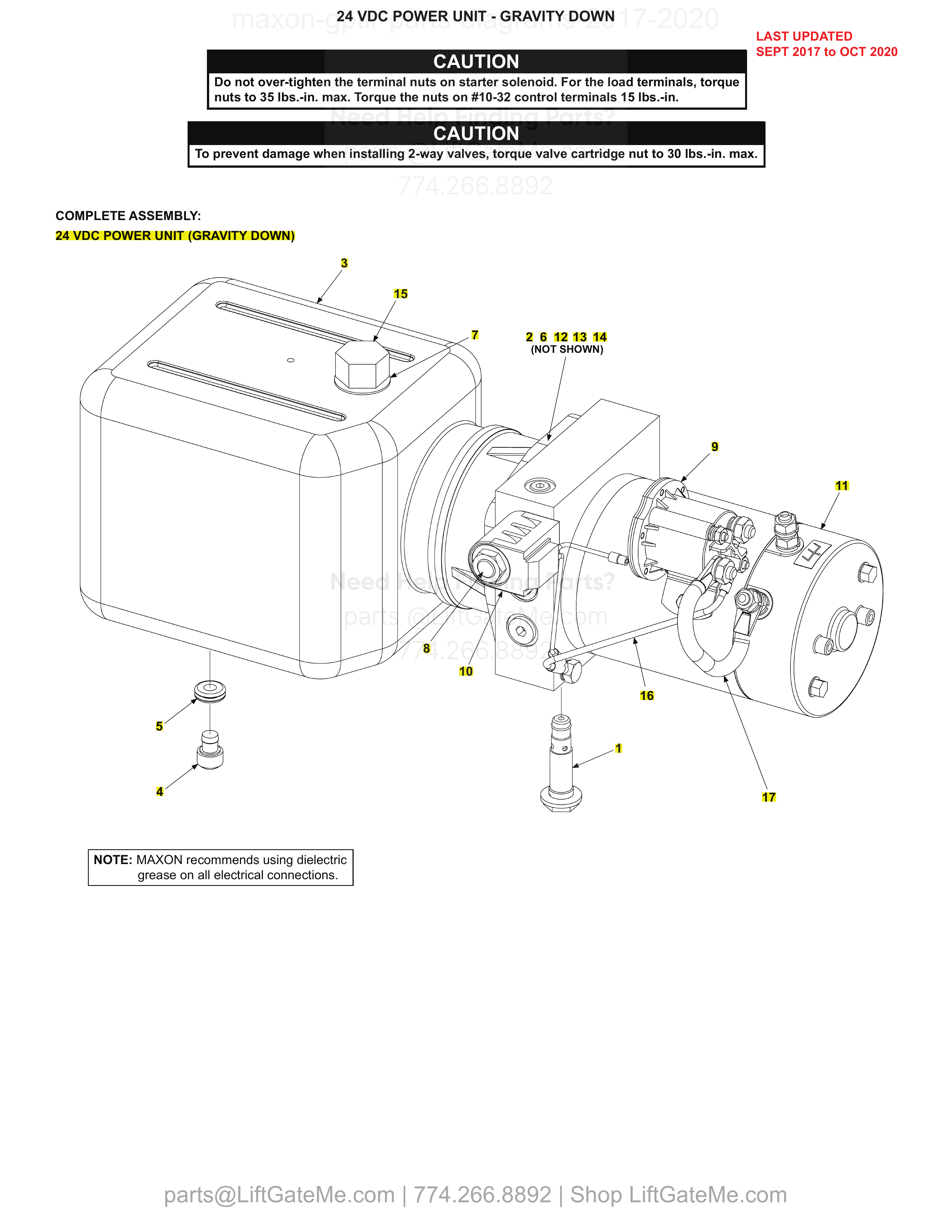 24 VDC POWER UNIT - GRAVITY DOWN diagram