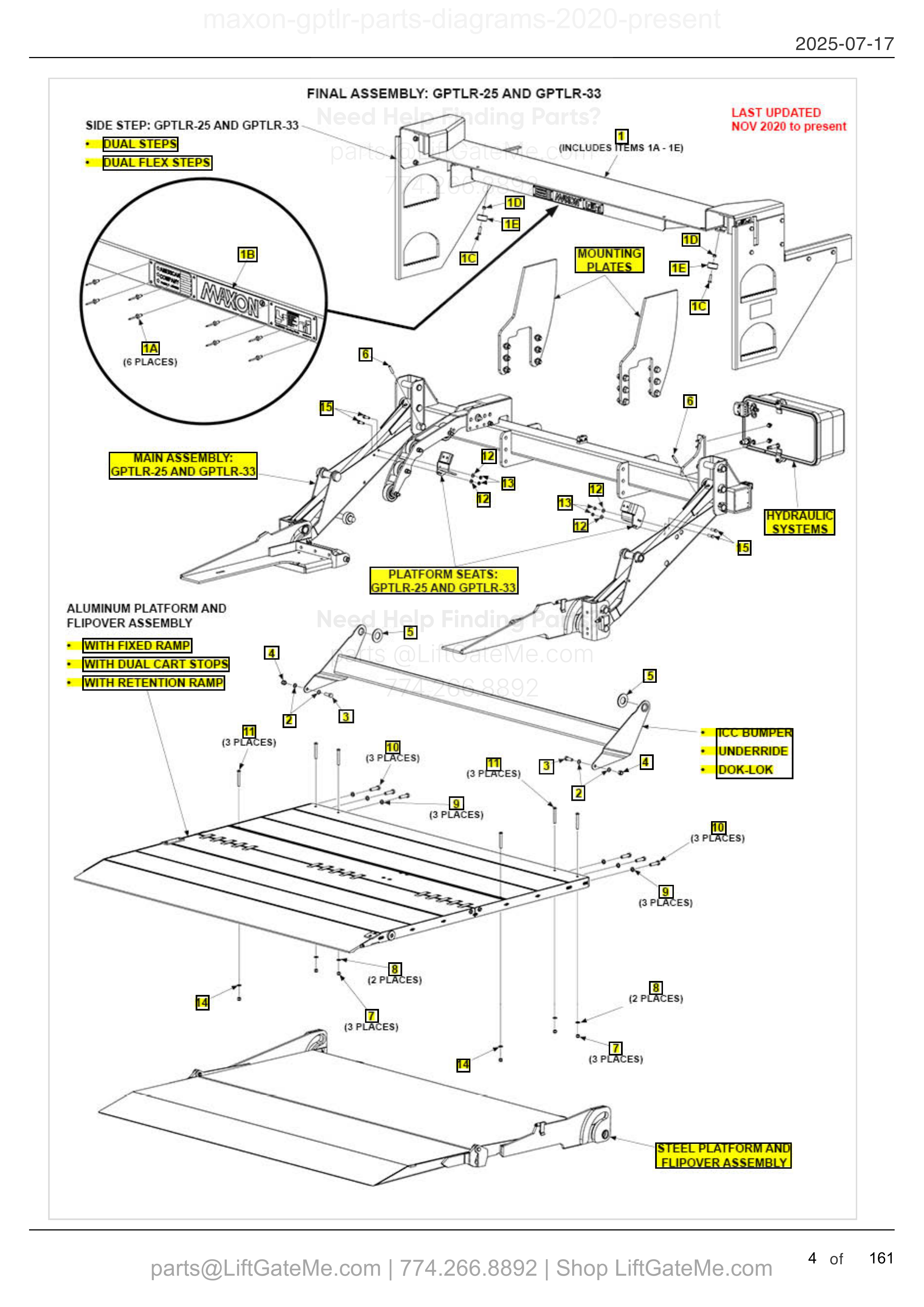 FINAL ASSEMBLY: GPTLR-25 AND GPTLR-33 diagram
