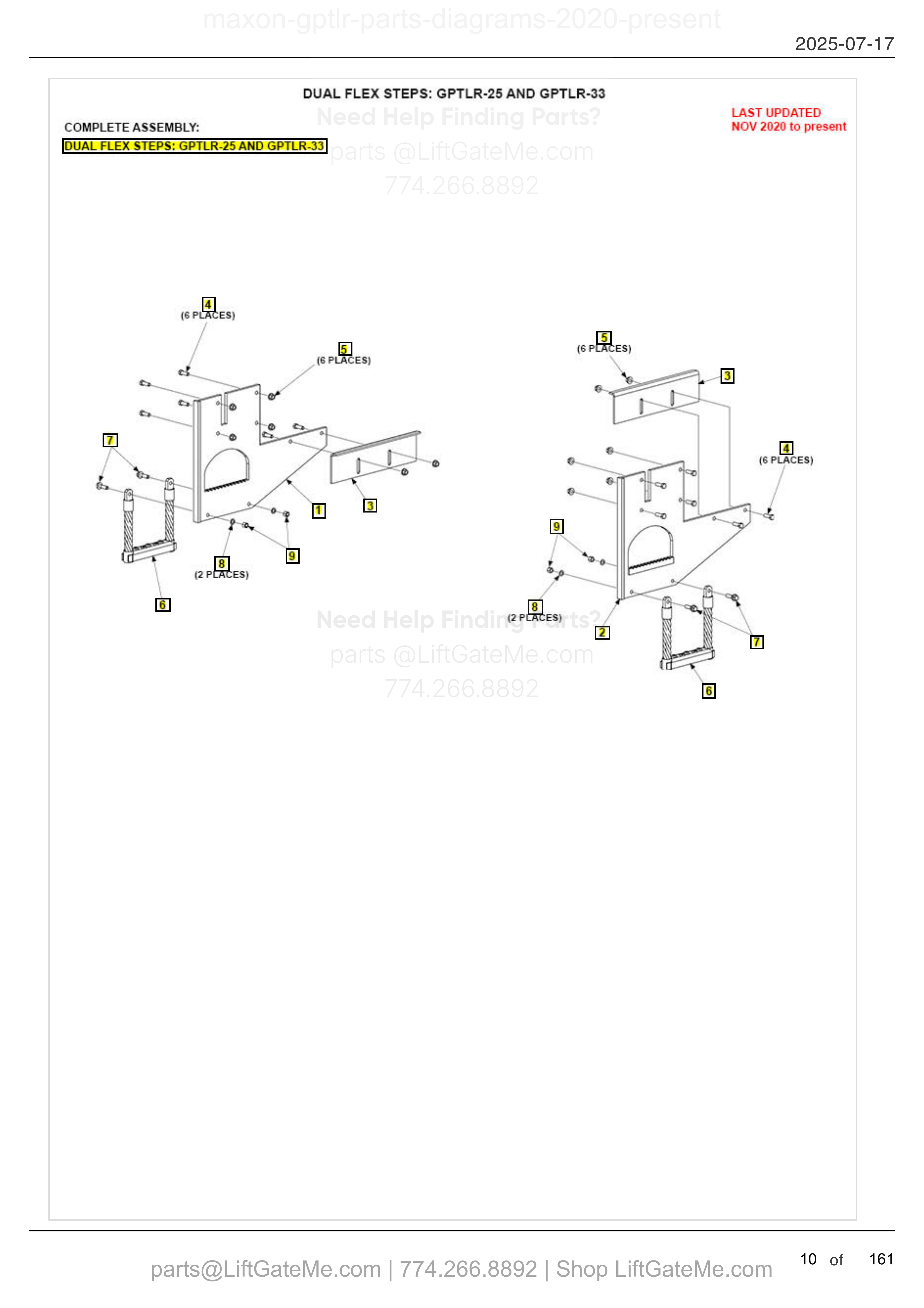 DUAL FLEX STEPS: GPTLR-25 AND GPTLR-33 diagram