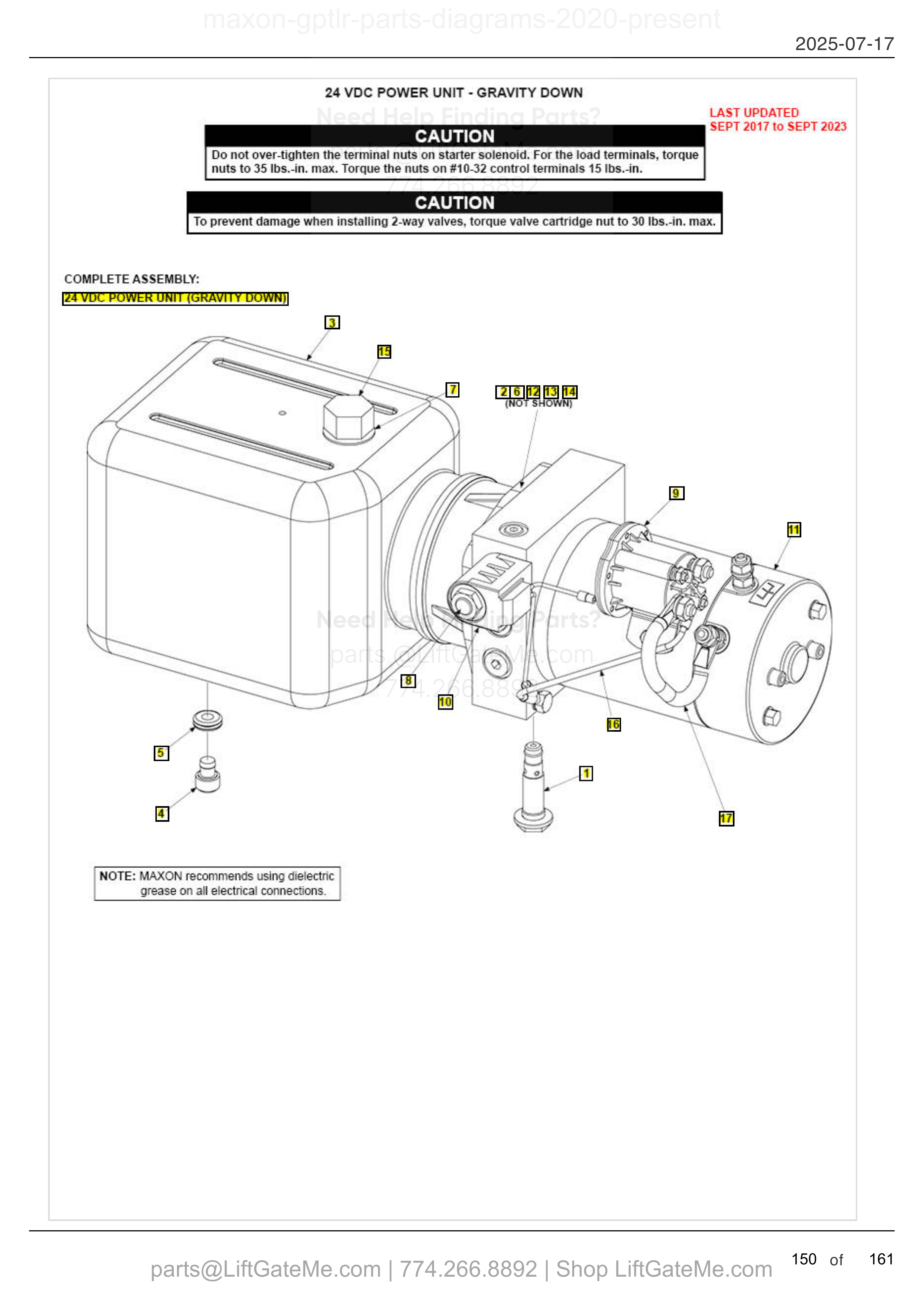 24 VDC POWER UNIT - GRAVITY DOWN diagram