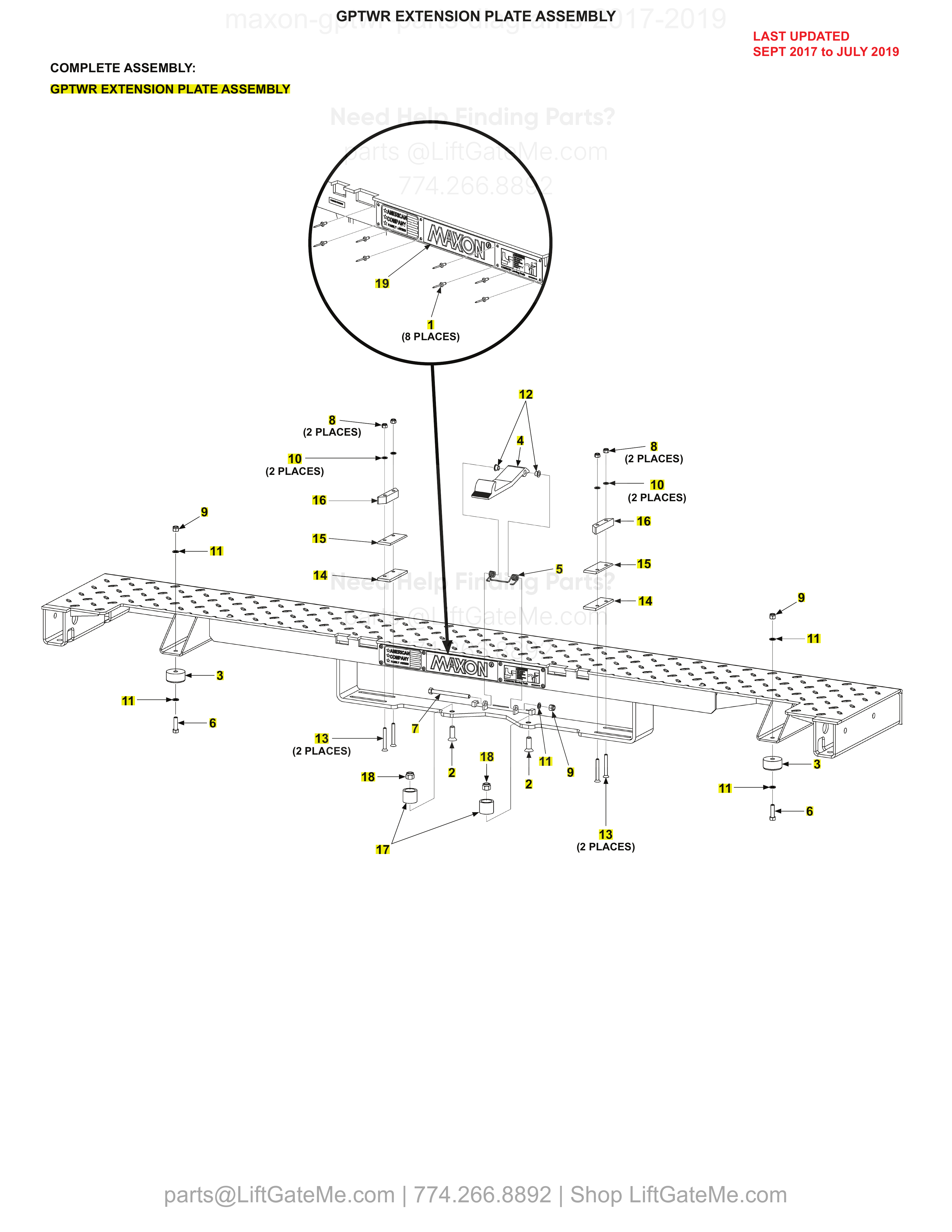 GPTWR EXTENSION PLATE ASSEMBLY diagram
