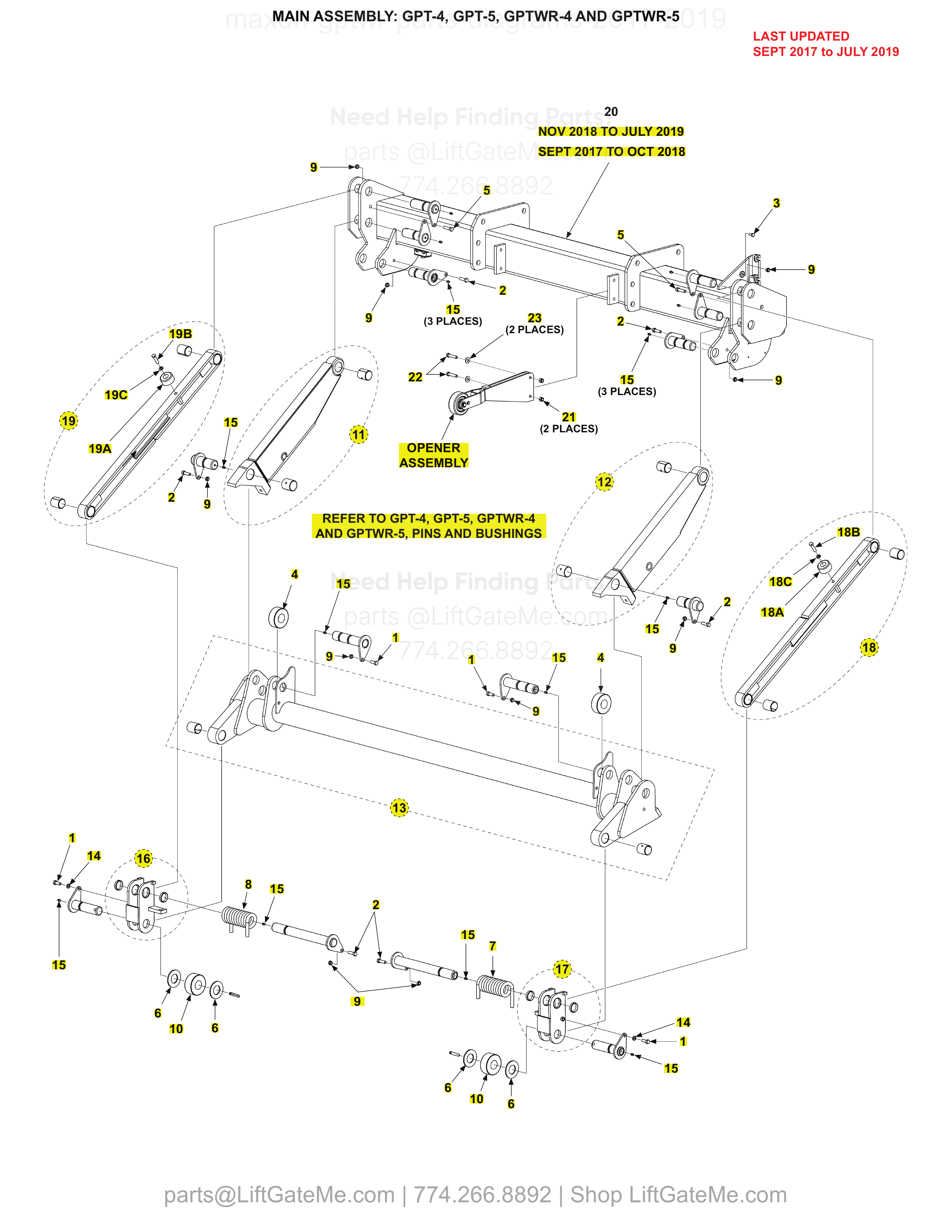 MAIN ASSEMBLY: GPT-4, GPT-5, GPTWR-4 AND GPTWR-5 diagram
