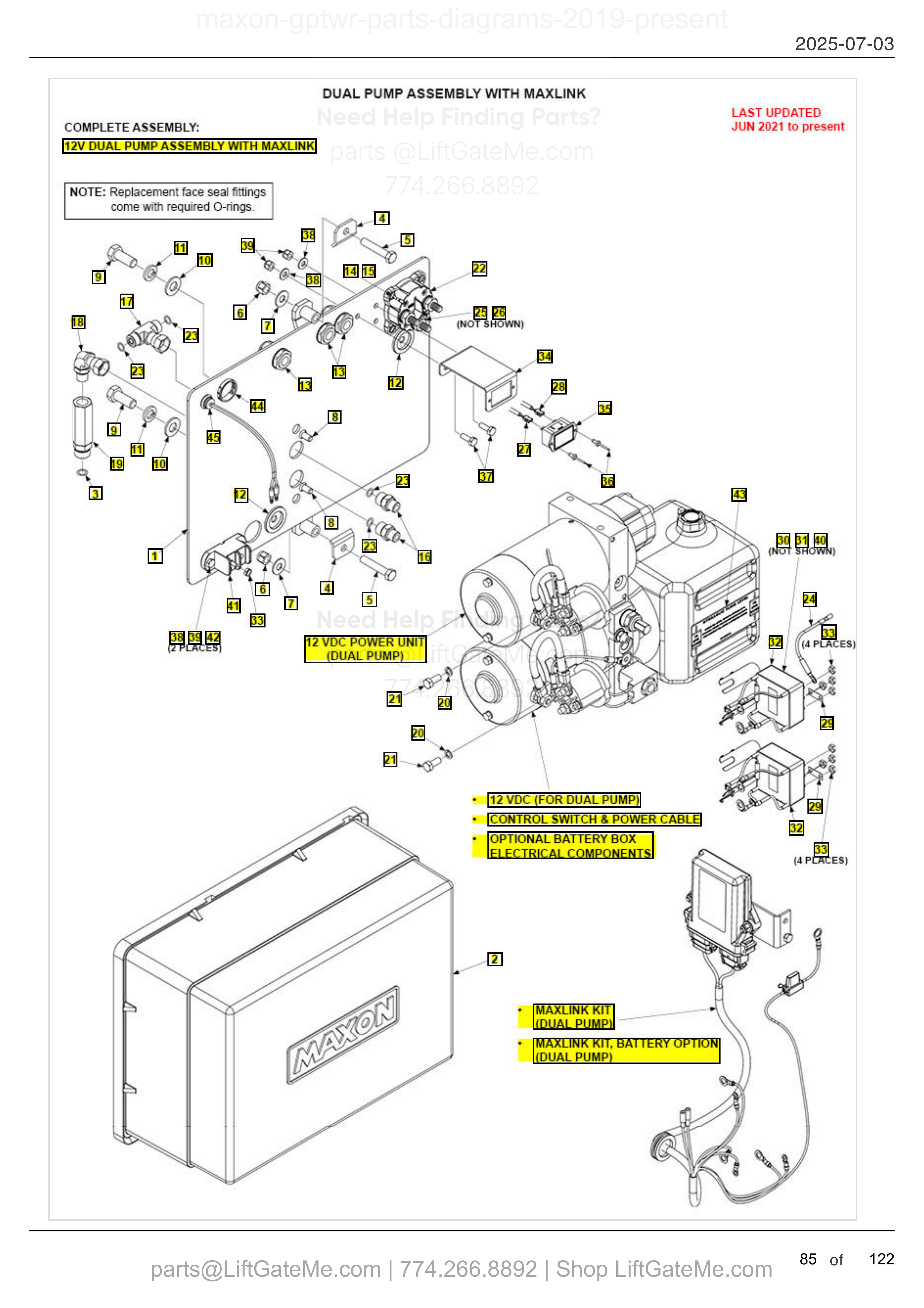 DUAL PUMP ASSEMBLY WITH MAXLINK diagram