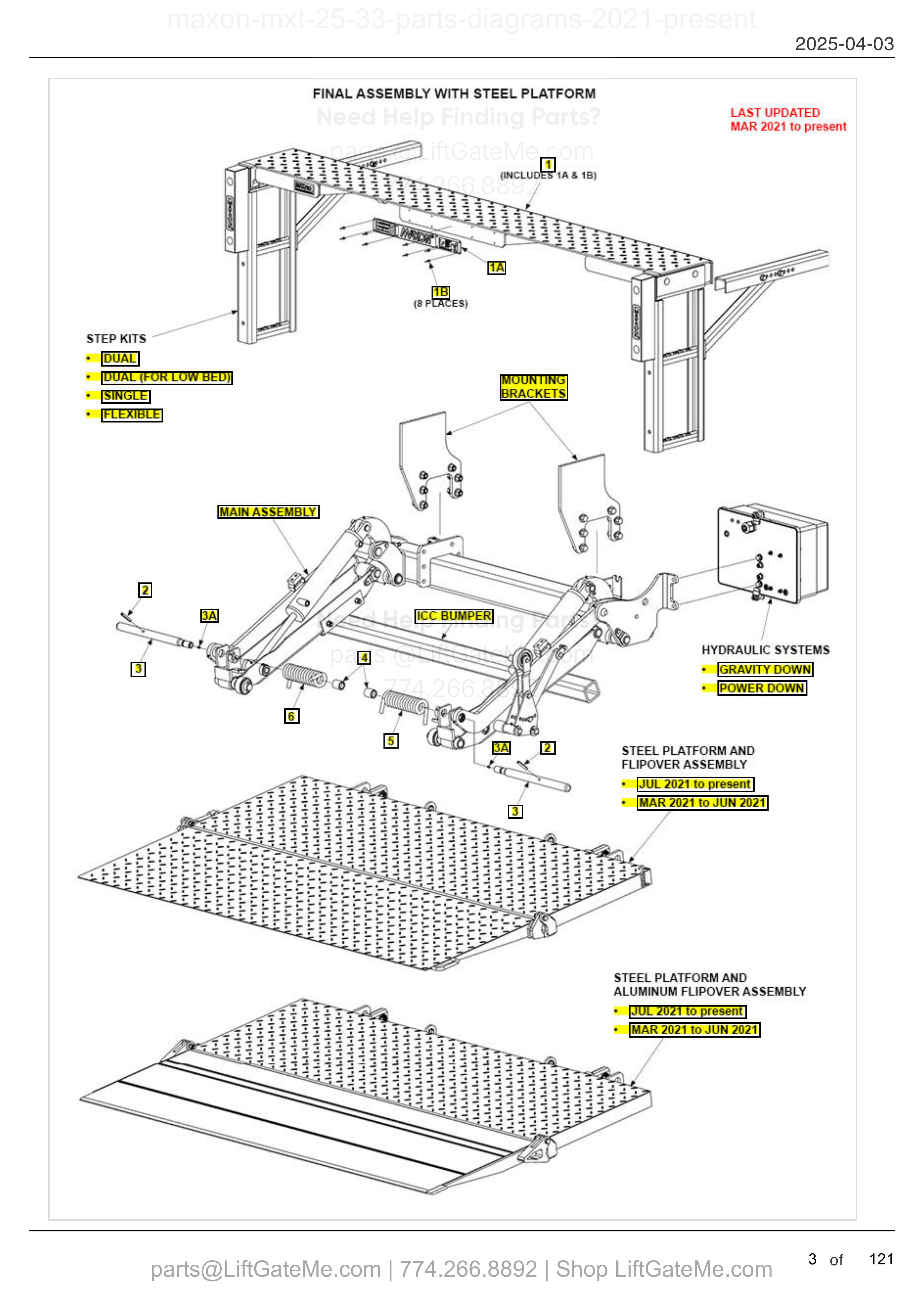 FINAL ASSEMBLY WITH STEEL PLATFORM diagram