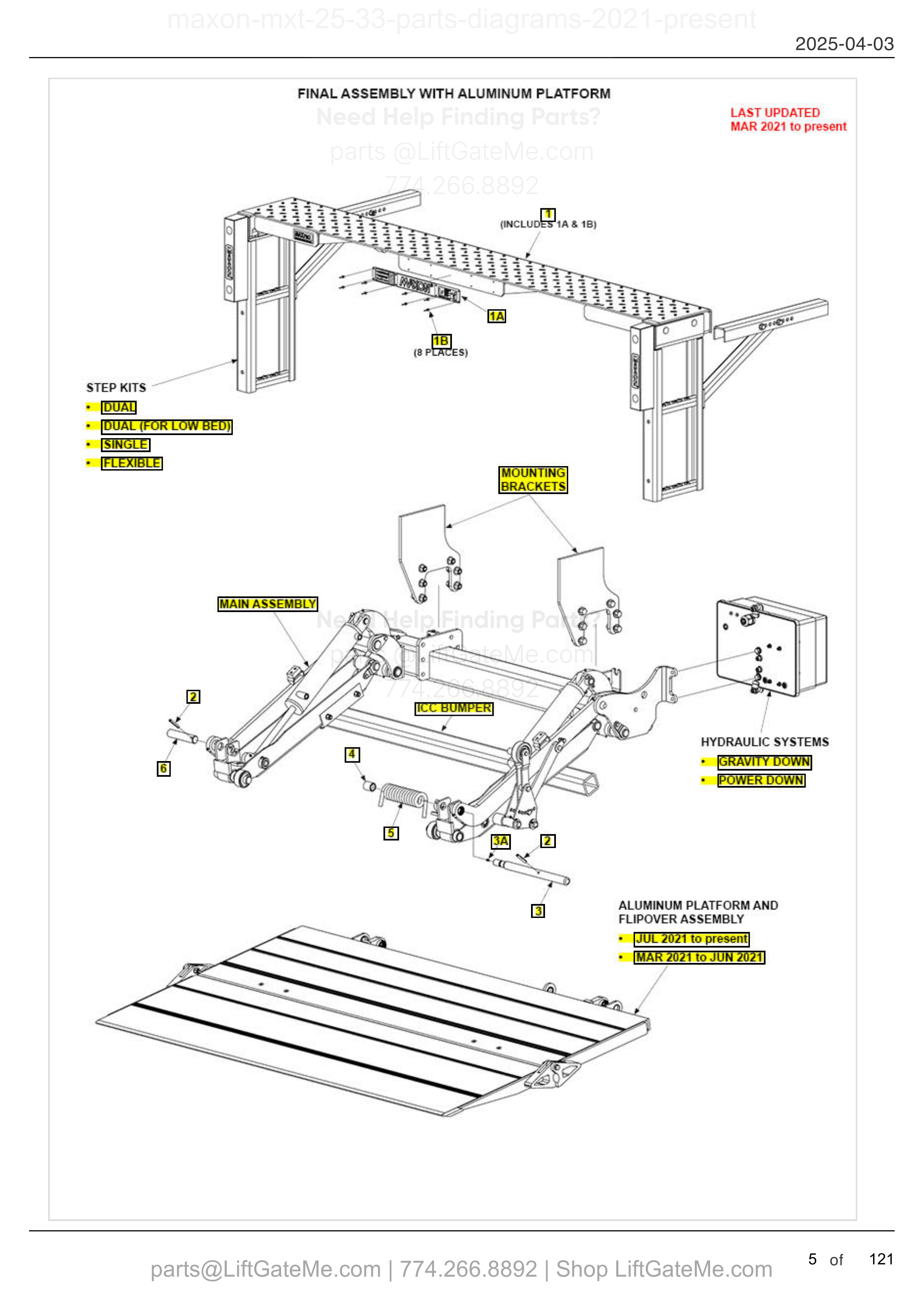 FINAL ASSEMBLY WITH ALUMINUM PLATFORM diagram