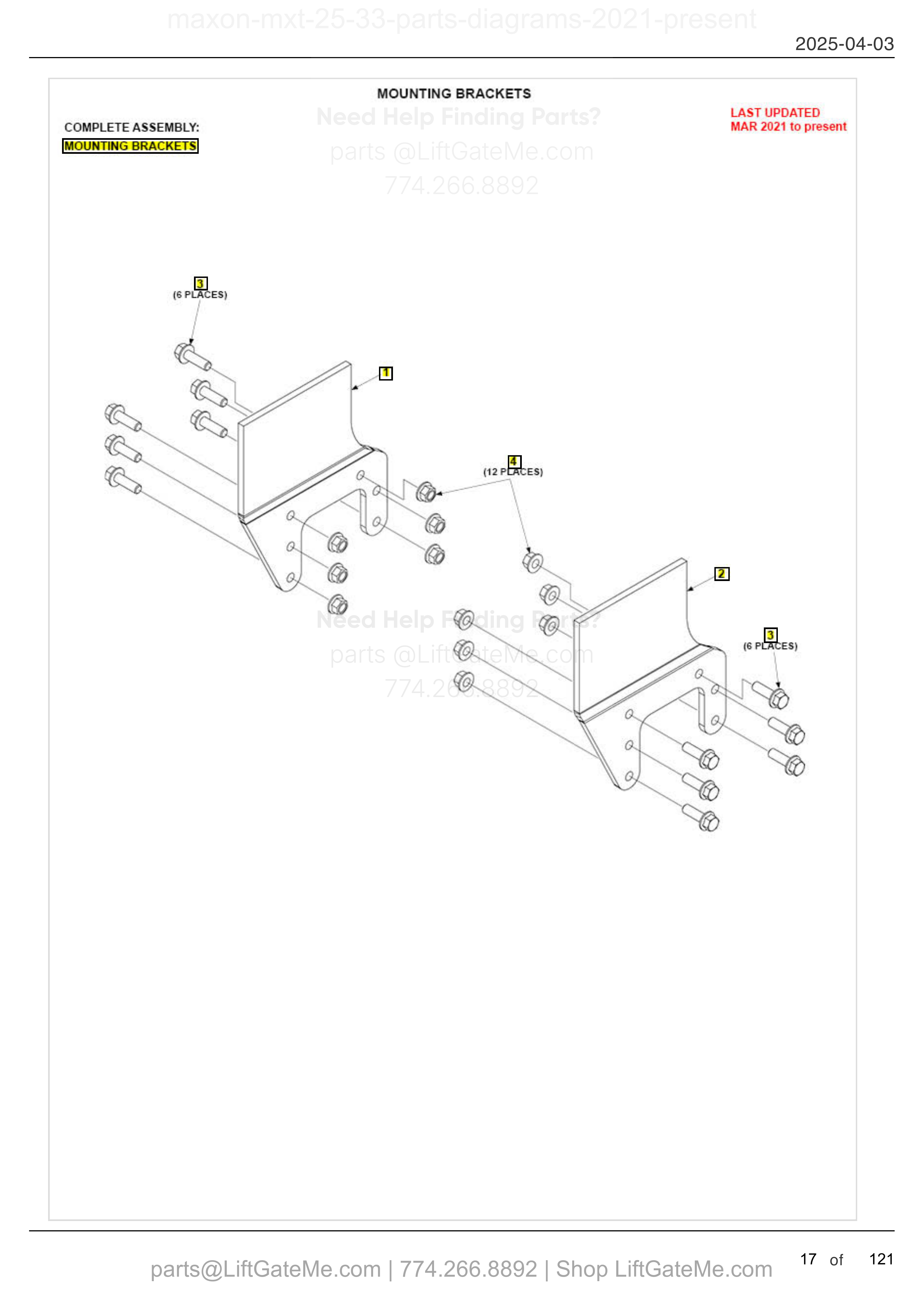MOUNTING BRACKETS diagram