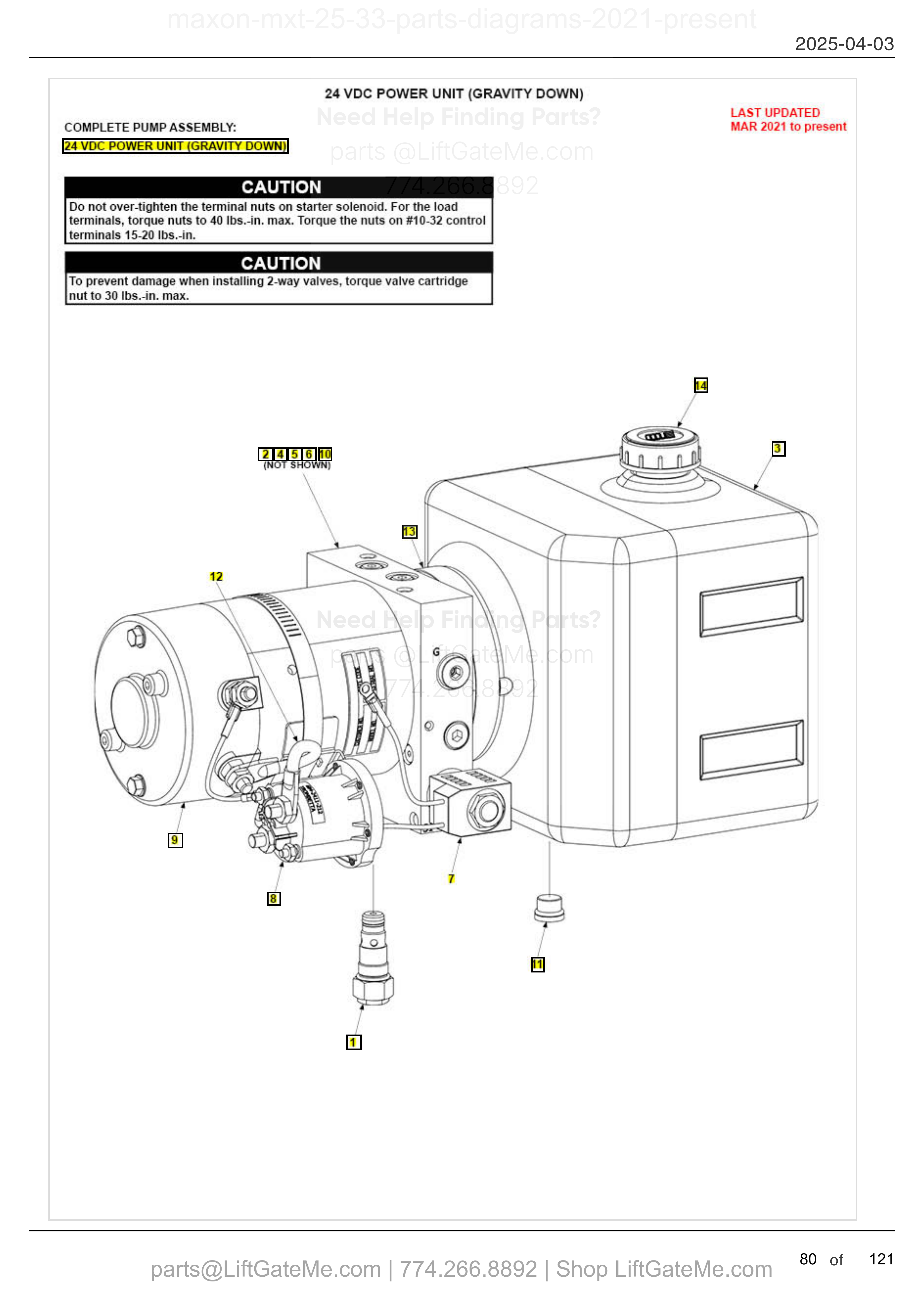 24 VDC POWER UNIT (GRAVITY DOWN) diagram