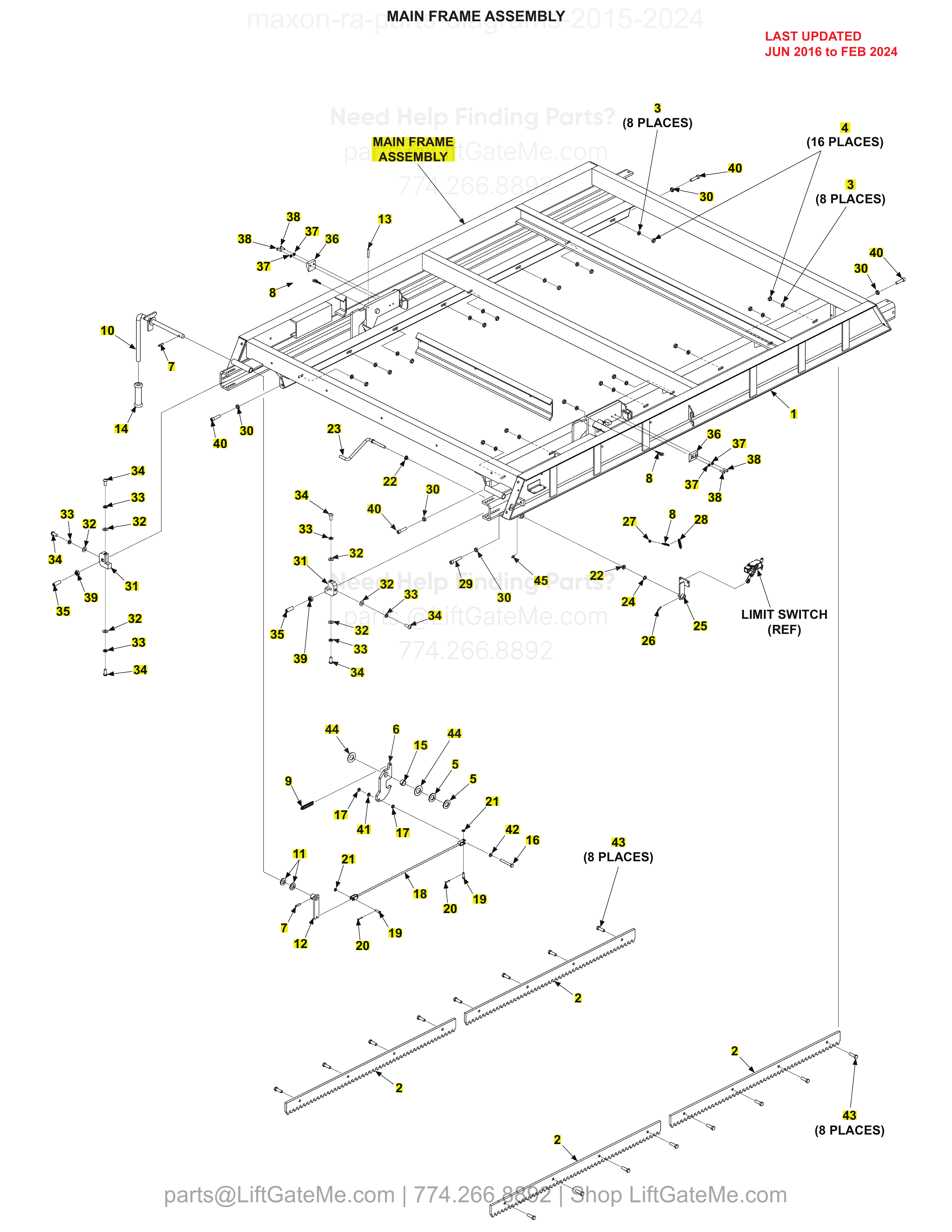 MAIN FRAME ASSEMBLY diagram