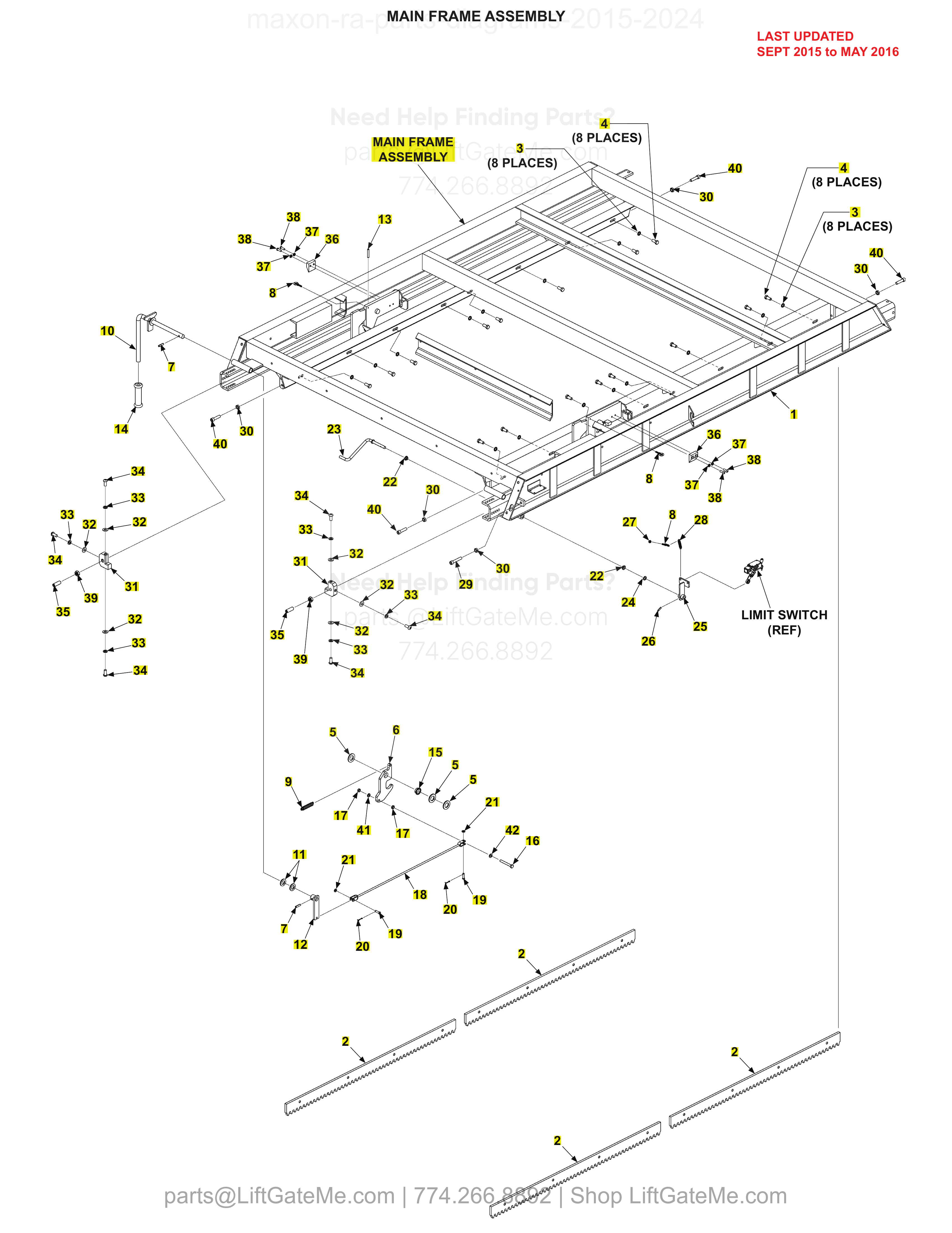 MAIN FRAME ASSEMBLY diagram