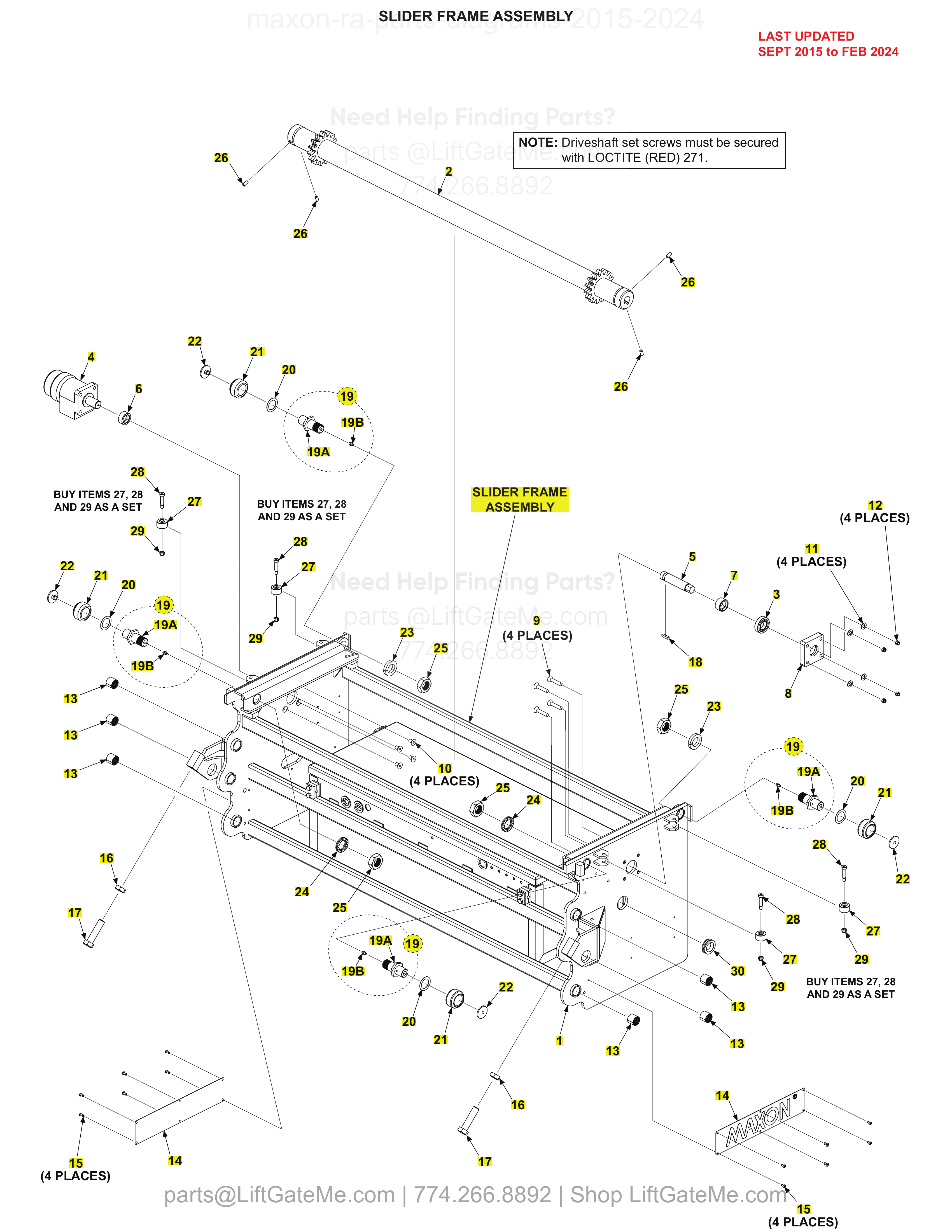 SLIDER FRAME ASSEMBLY diagram