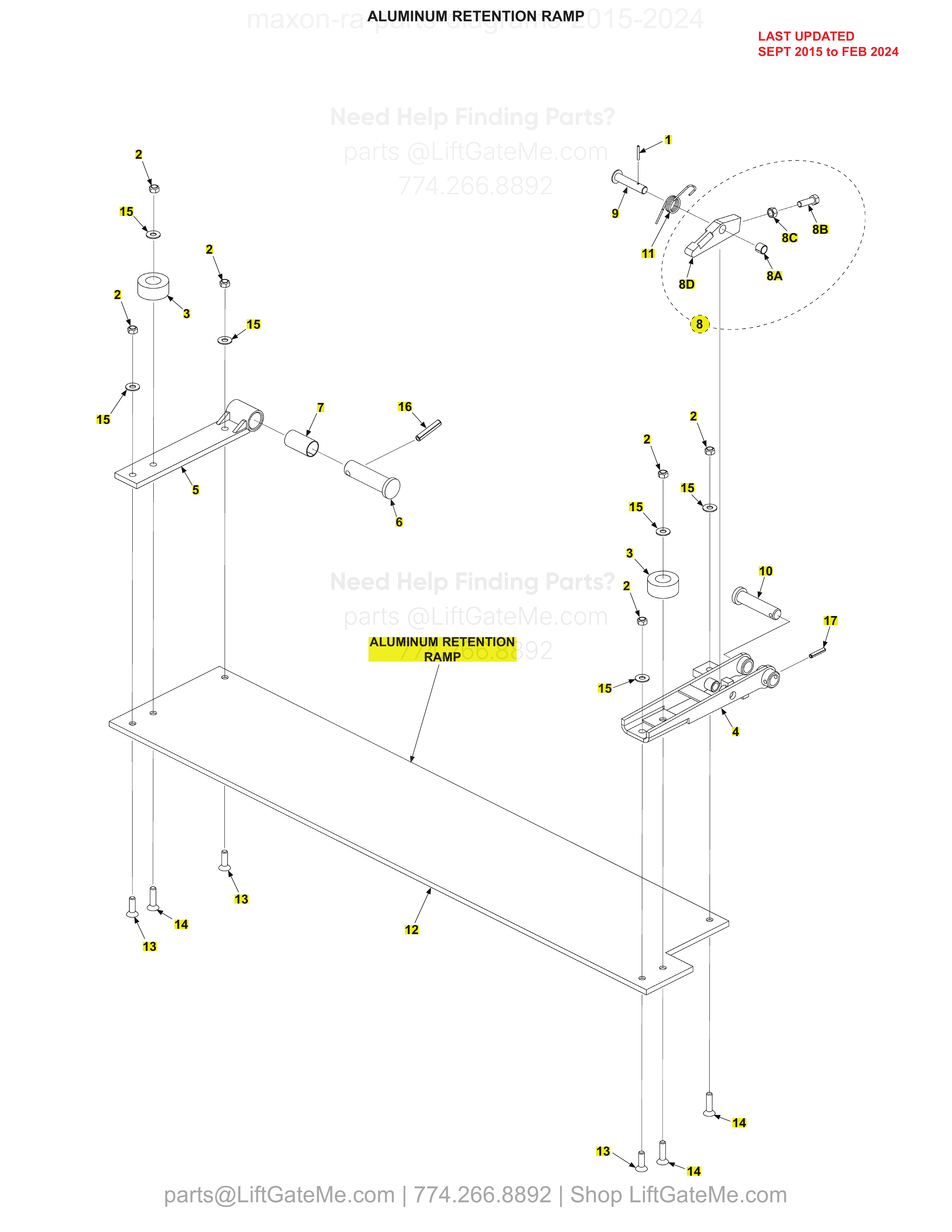 ALUMINUM RETENTION RAMP diagram