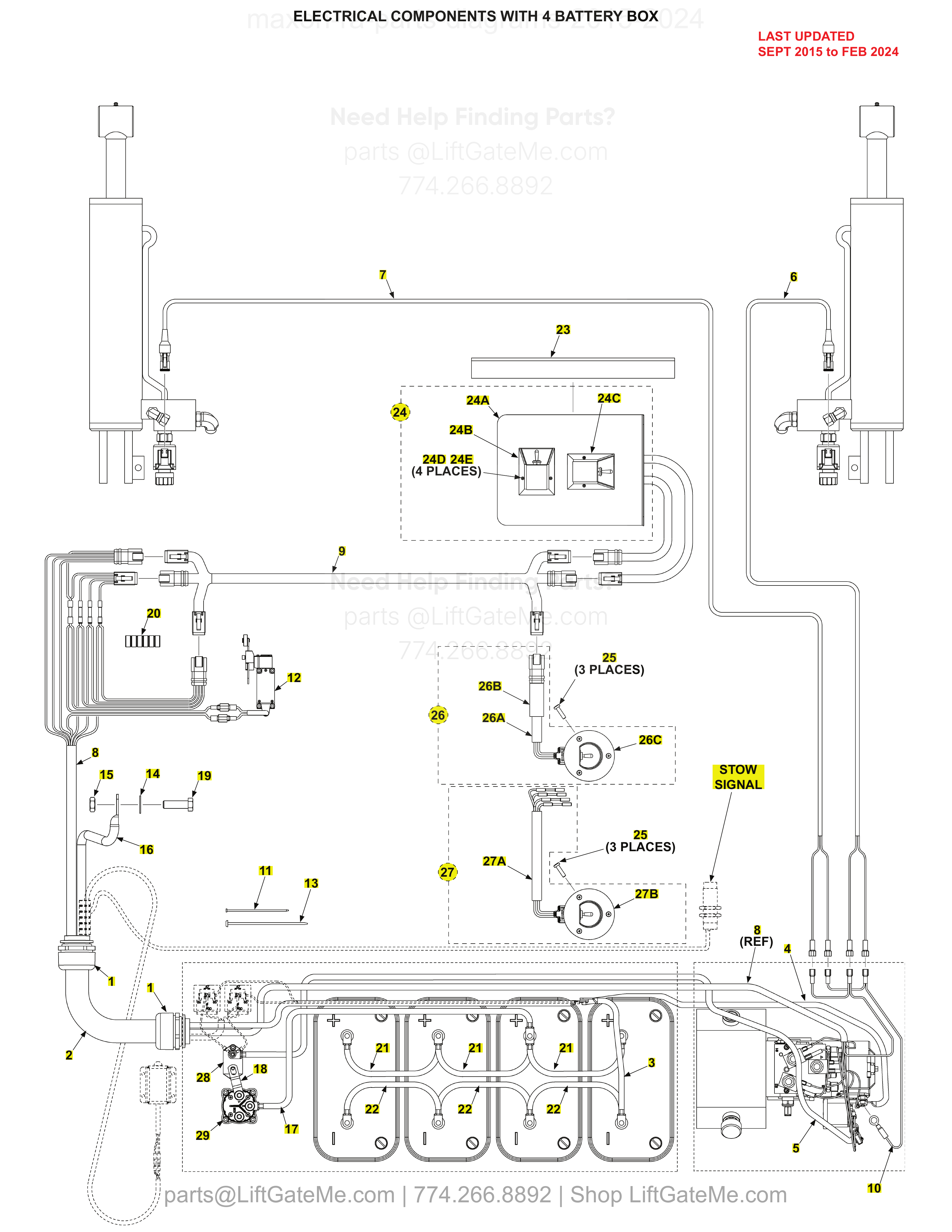 Electrical Components with 4 Battery Box diagram