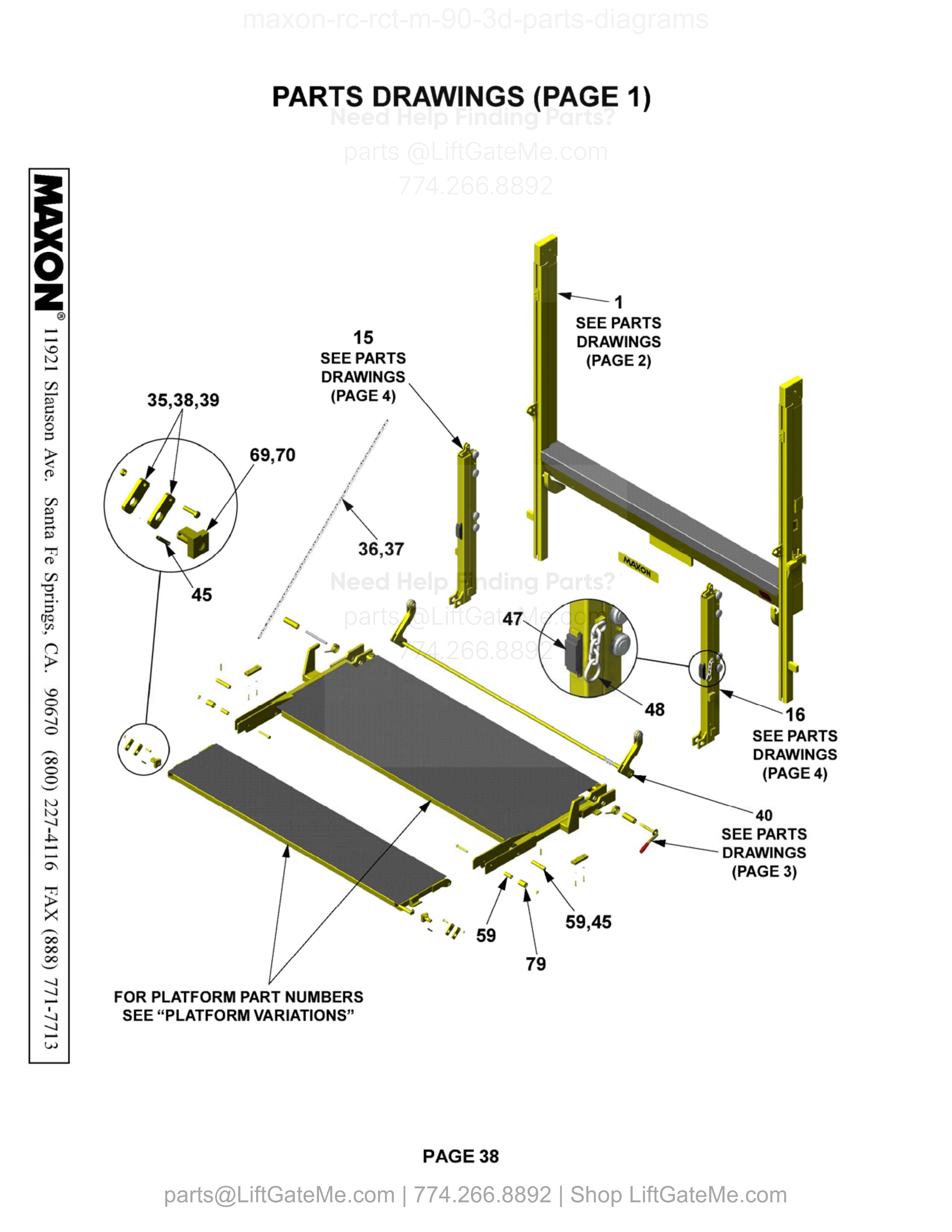 PARTS DRAWINGS (PAGE 1) diagram
