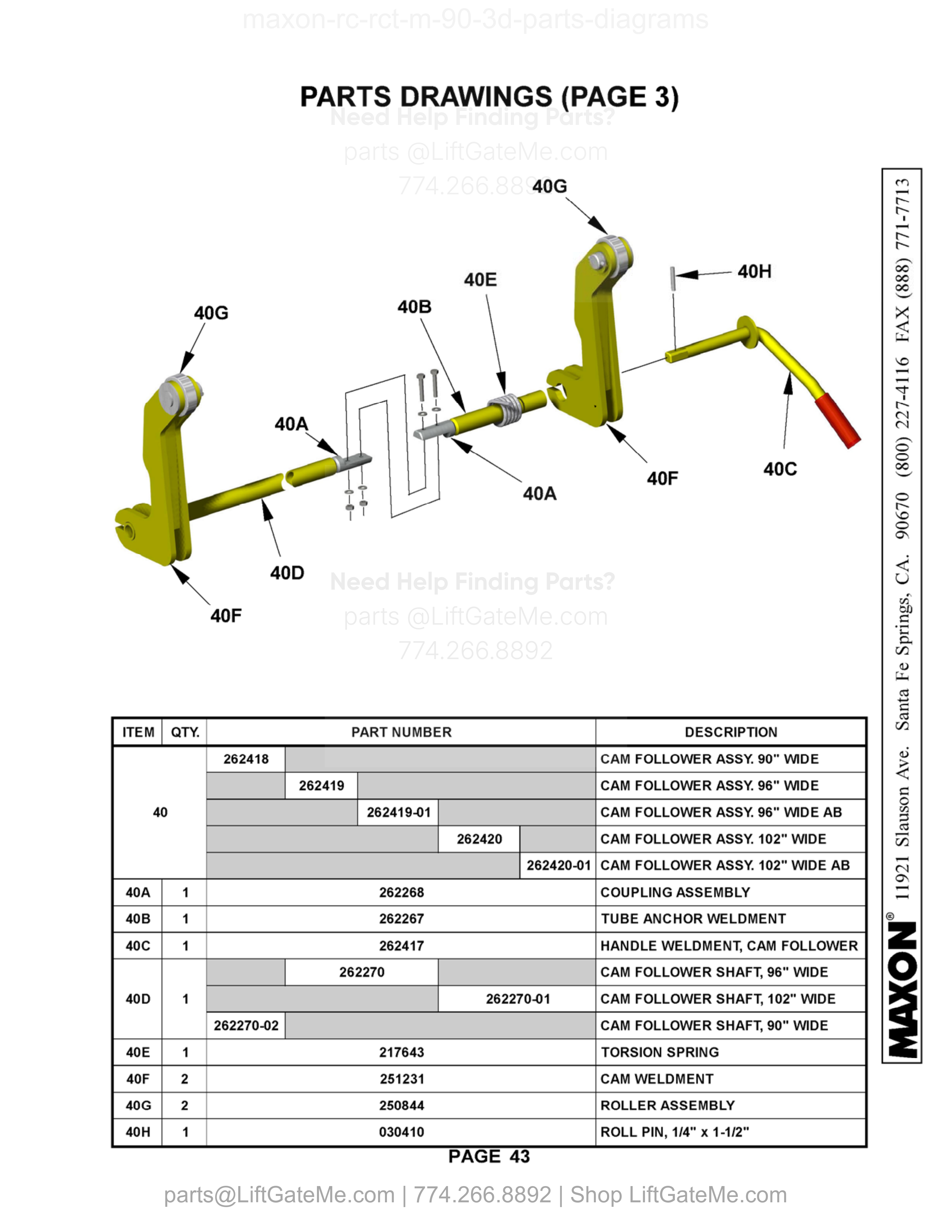 Parts Drawings (Page 3) diagram