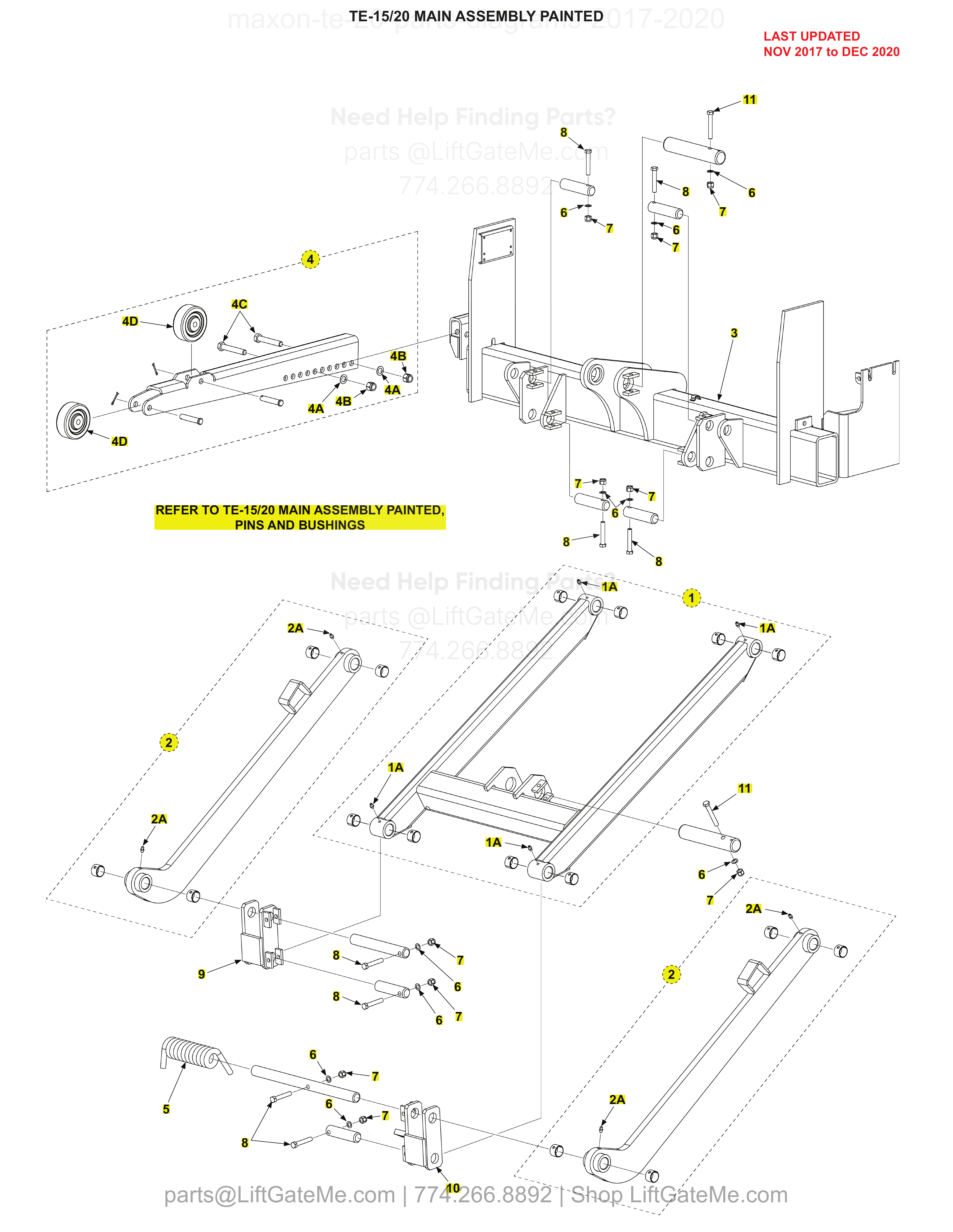 TE-15/20 MAIN ASSEMBLY PAINTED diagram