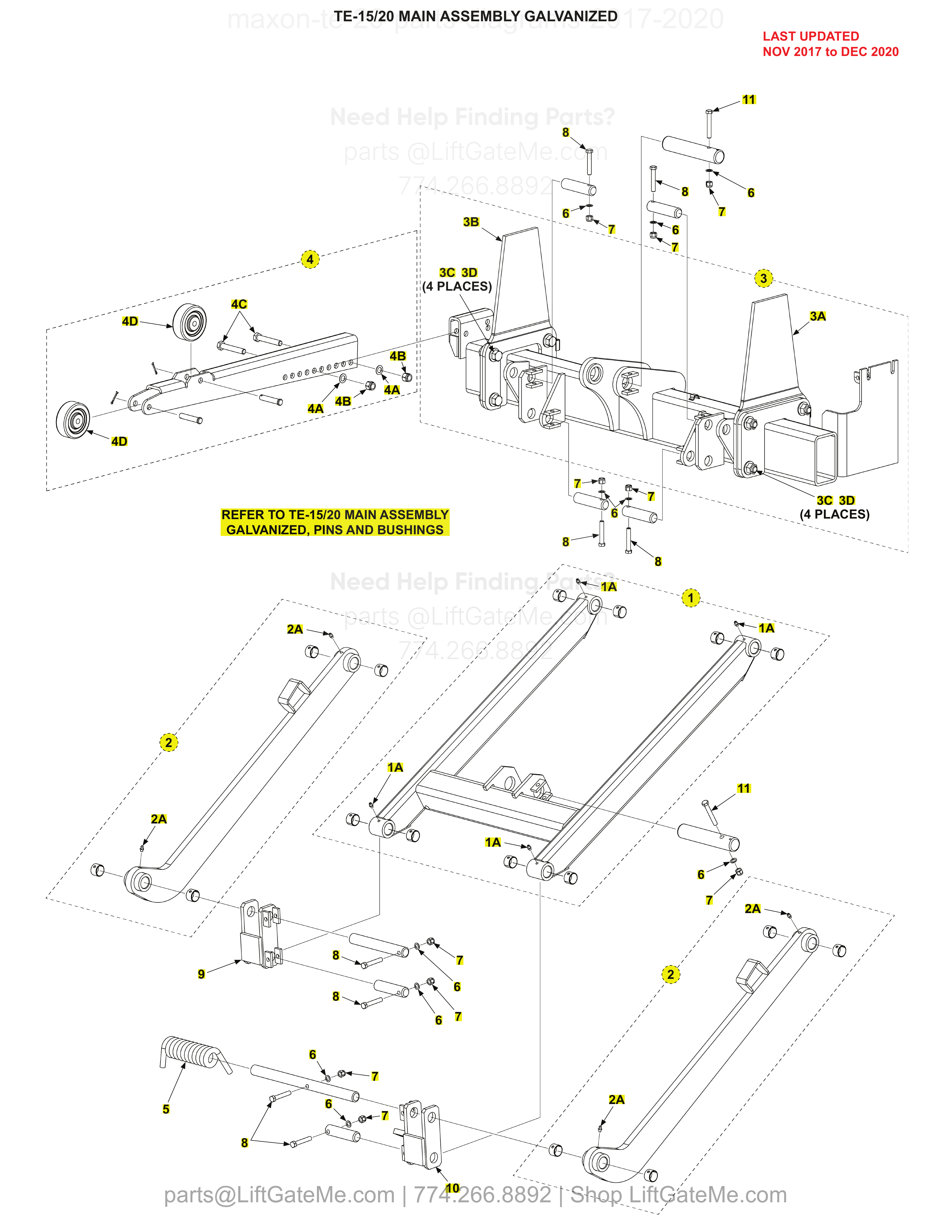 TE-15/20 MAIN ASSEMBLY GALVANIZED diagram