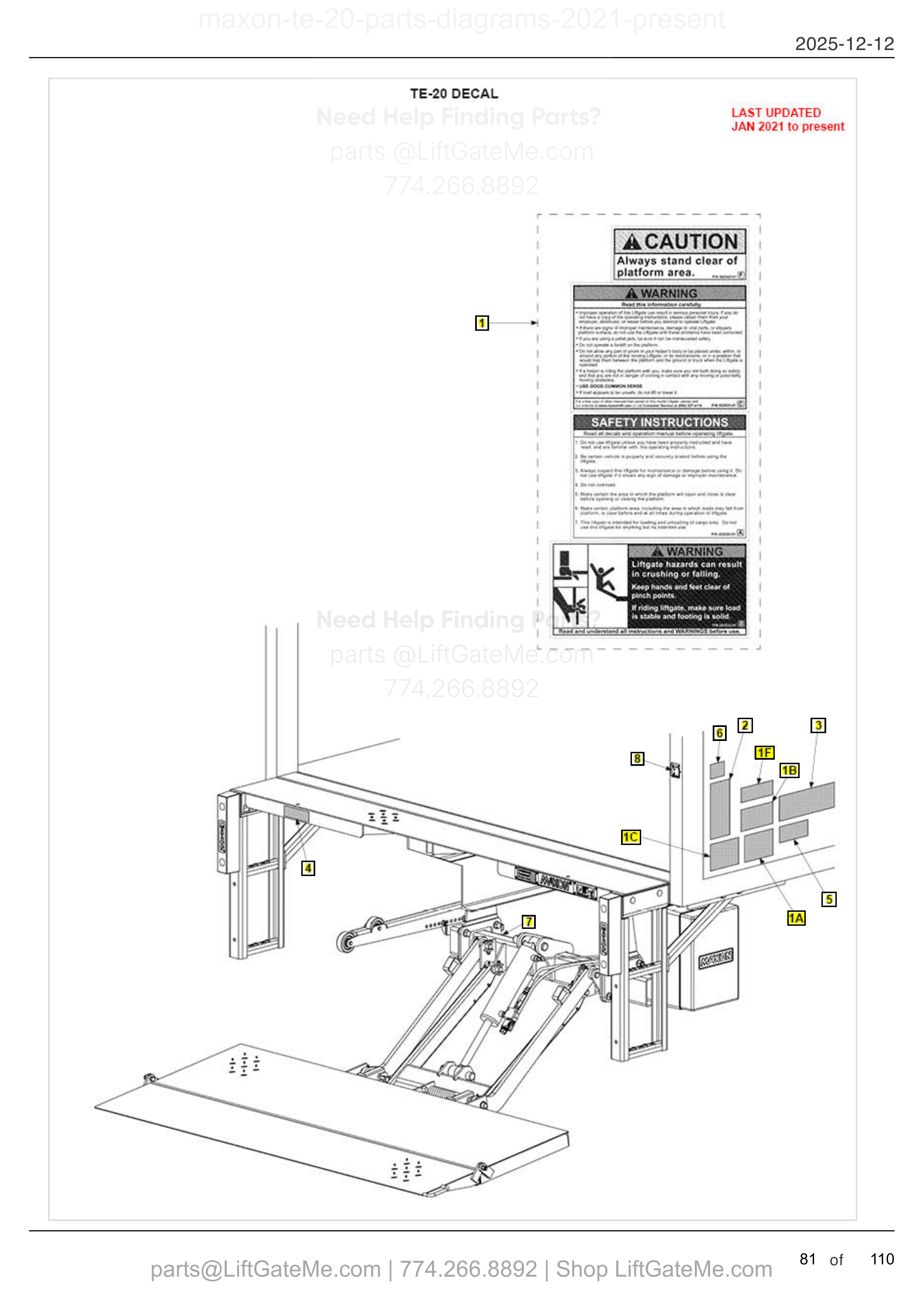 TE-20 DECAL diagram