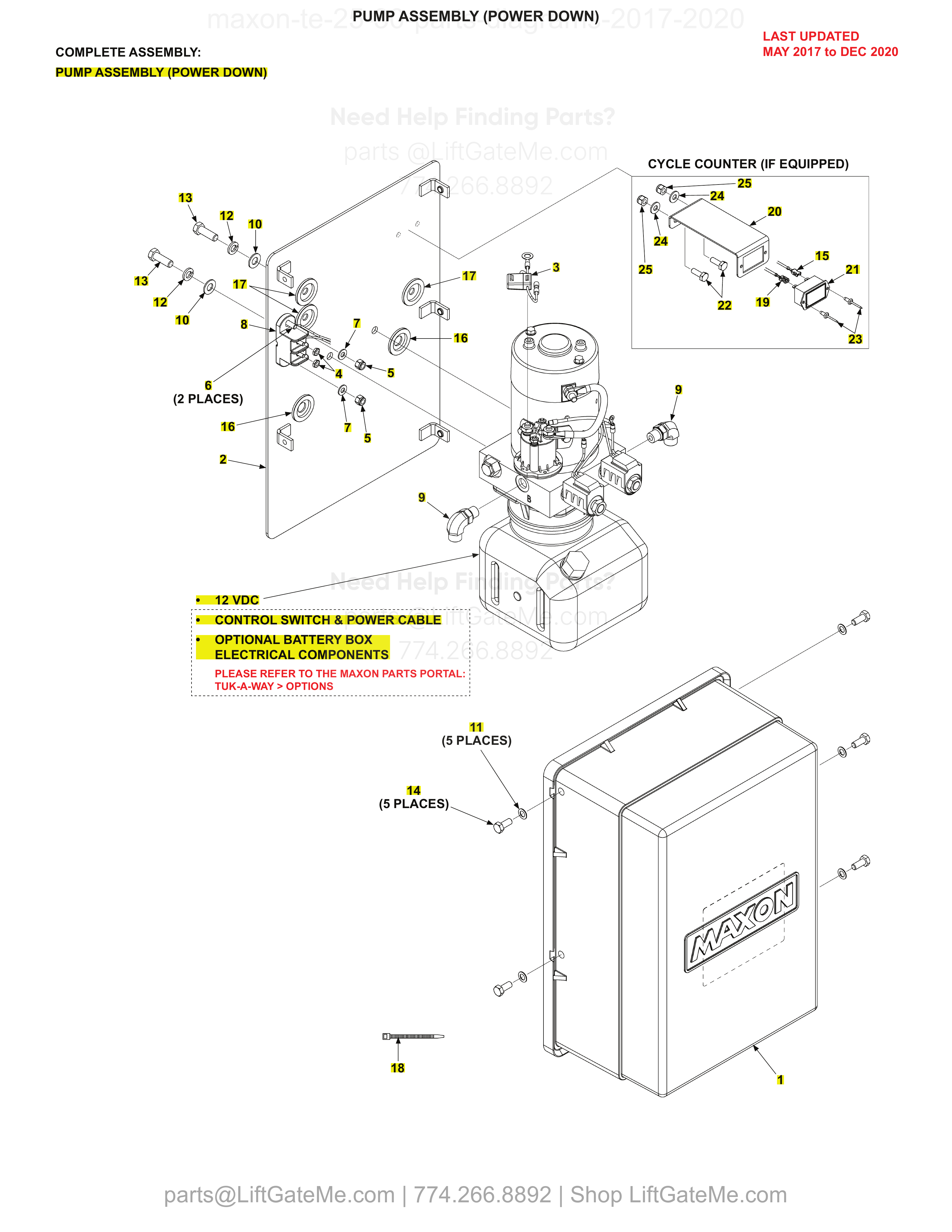 PUMP ASSEMBLY (POWER DOWN) diagram