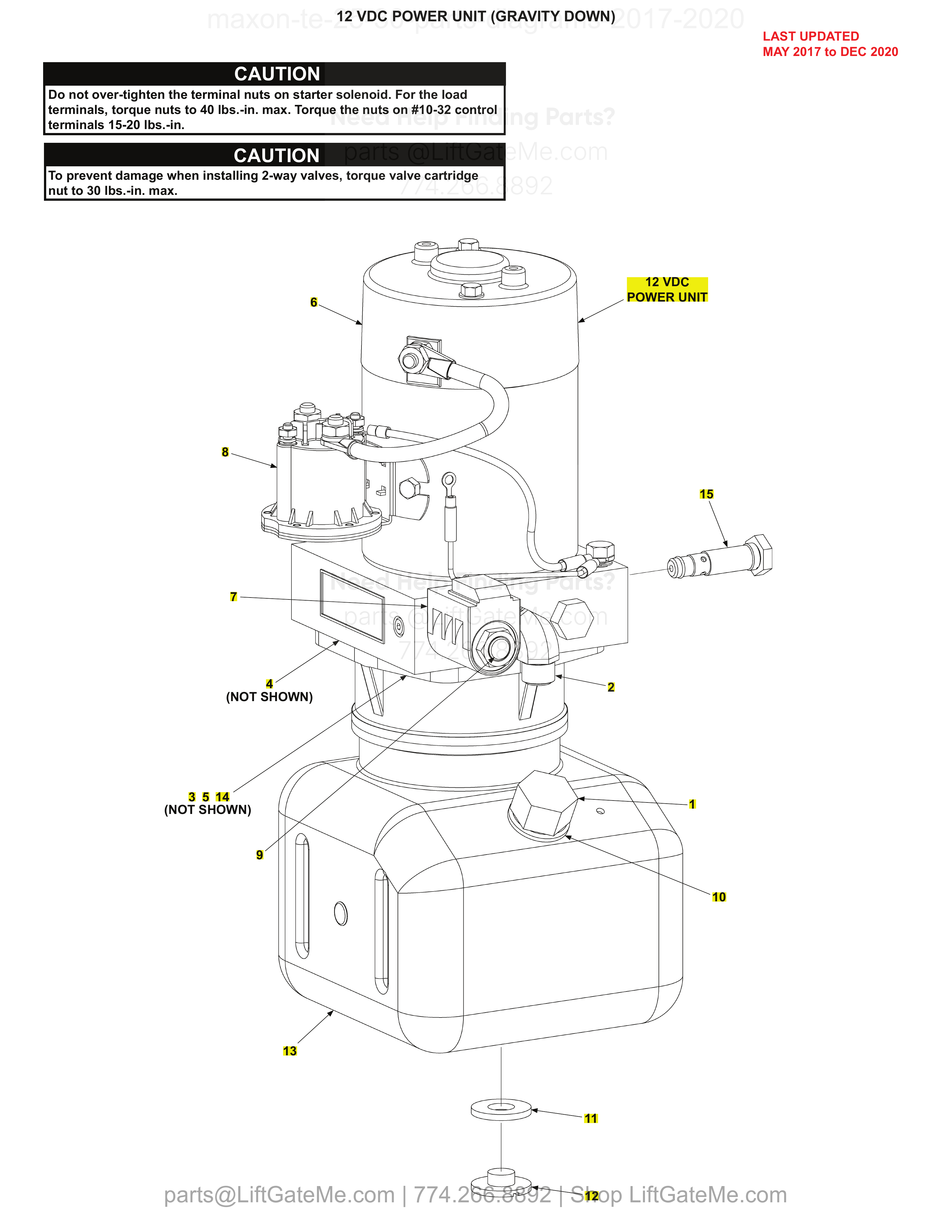 12 VDC POWER UNIT (GRAVITY DOWN) diagram